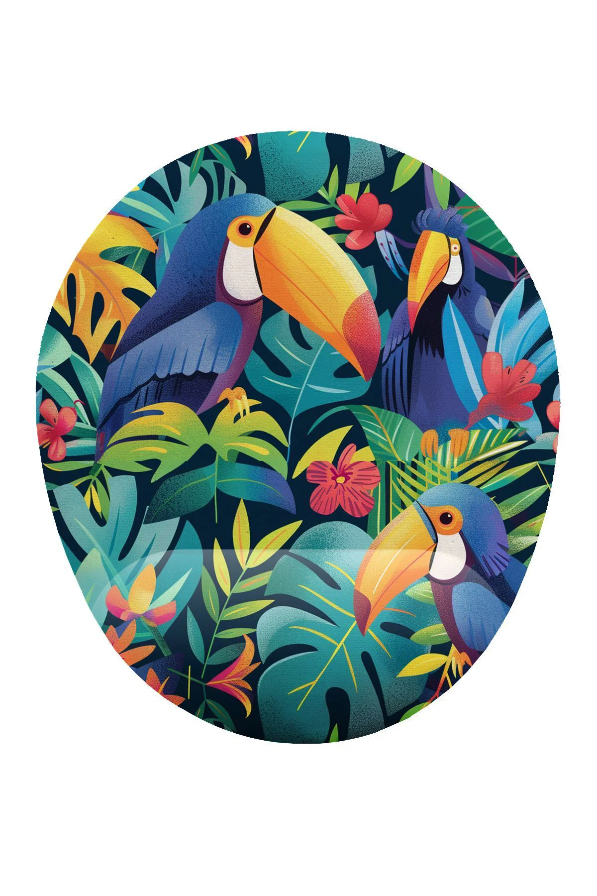 Tropik Tukan Kuşu Bilek Destekli Mouse Pad Ergonomik Kaymaz Taban