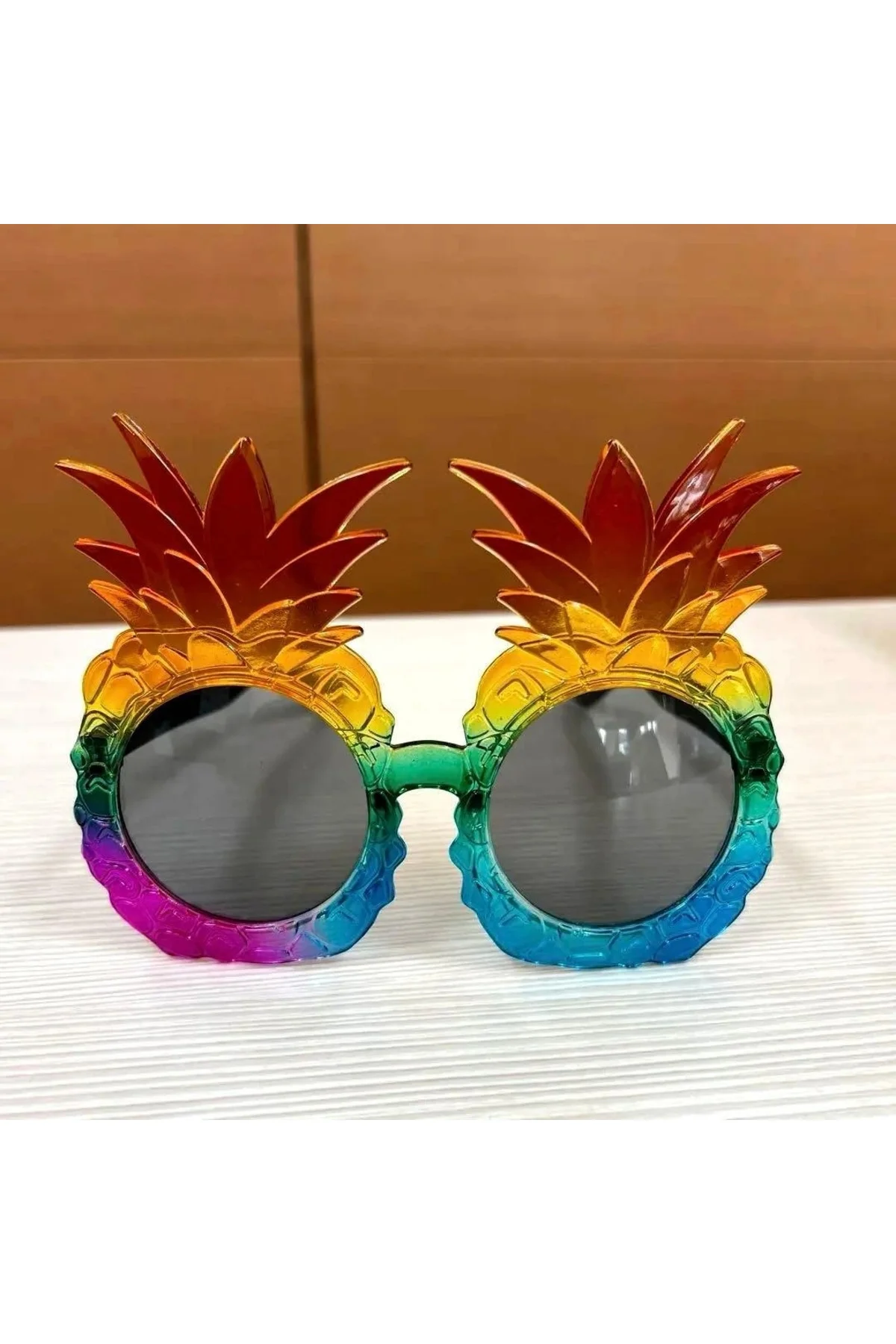 Tropikal Ananas Tasarımlı Renkli Hawaii Parti Gözlüğü - Görsel 2