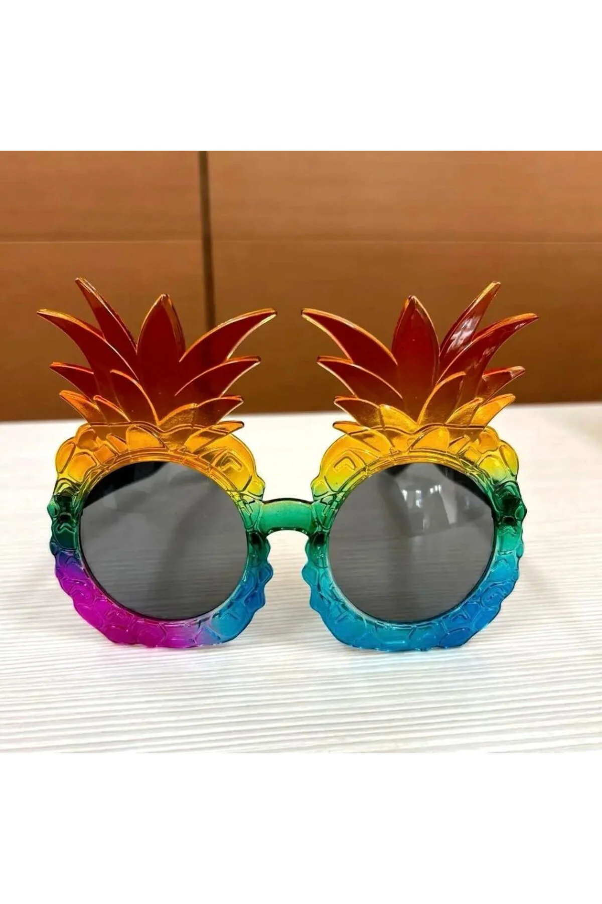 Tropikal Ananas Tasarımlı Renkli Hawaii Parti Gözlüğü