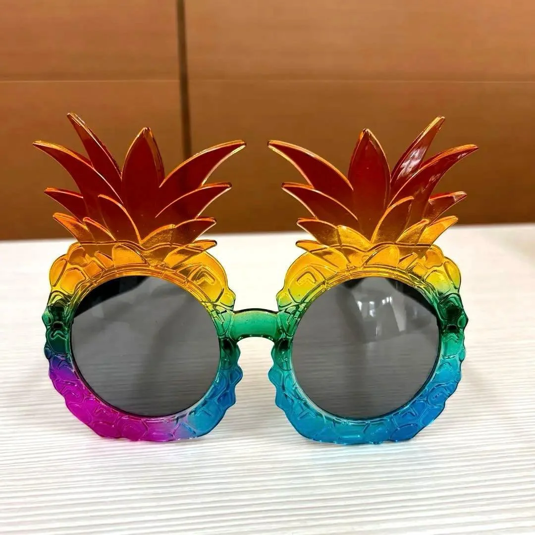 Tropikal Ananaslı Renkli Hawaii Parti Gözlüğü - Eğlence Aksesuarı