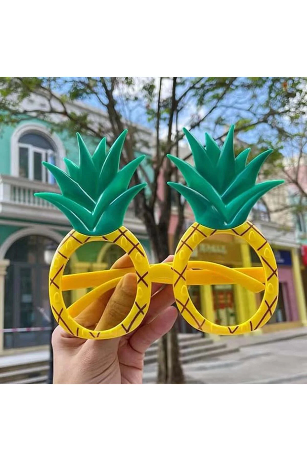 Tropikal Hawaii Ananas Şekilli Parti Gözlüğü 9.5 x 14 cm