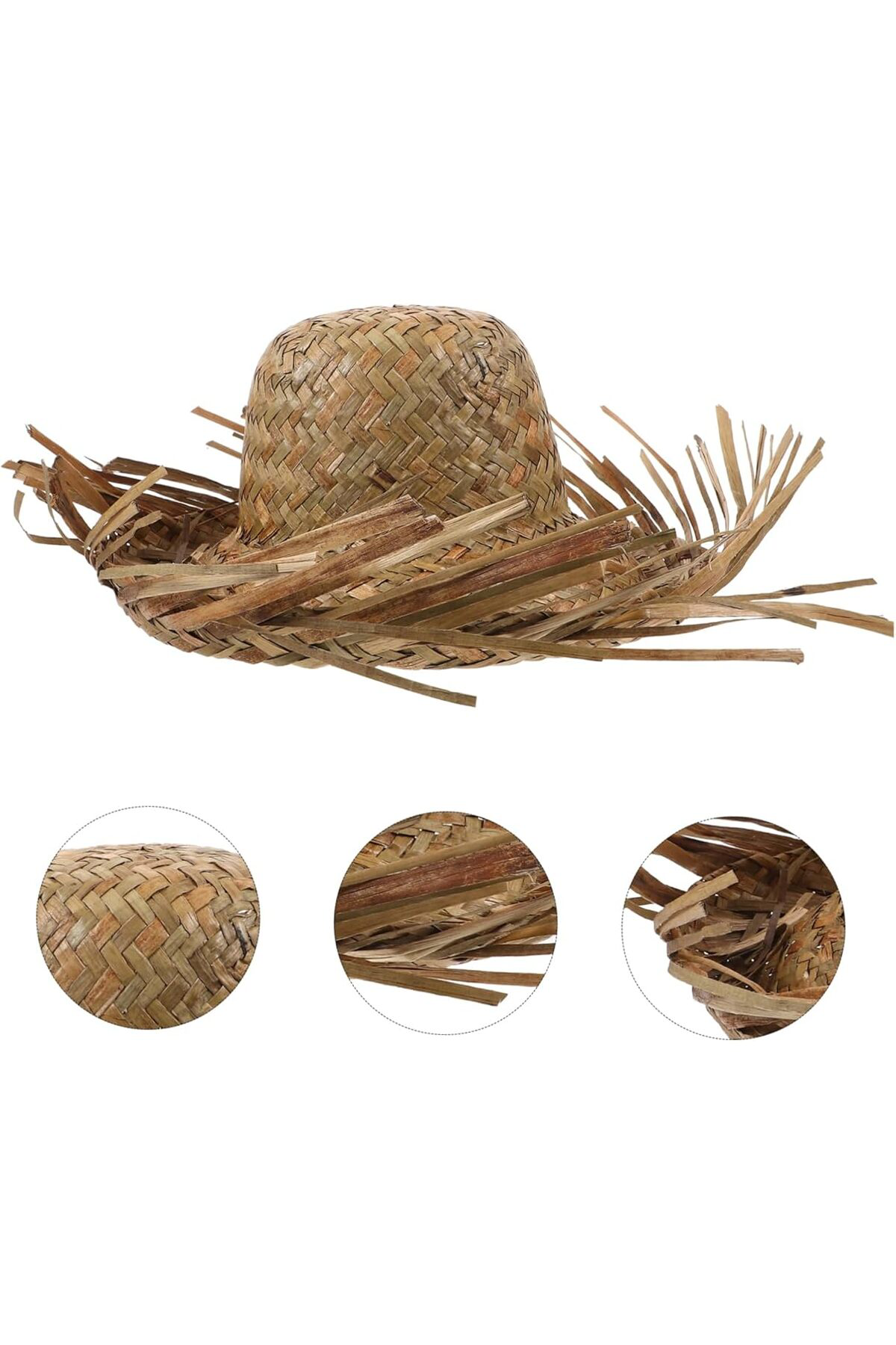 No8 Home Tropikal Parti Naturel Hasır Hawaii Şapkası 13X36 Cm