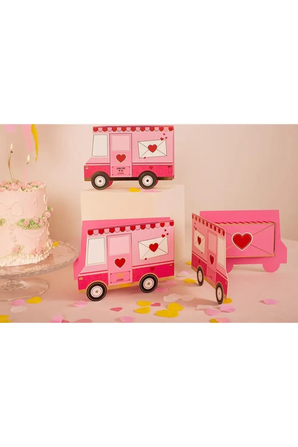 Truck Tasarımlı Karton Hediye Kutusu - Sevgililer Günü, Doğum Gün