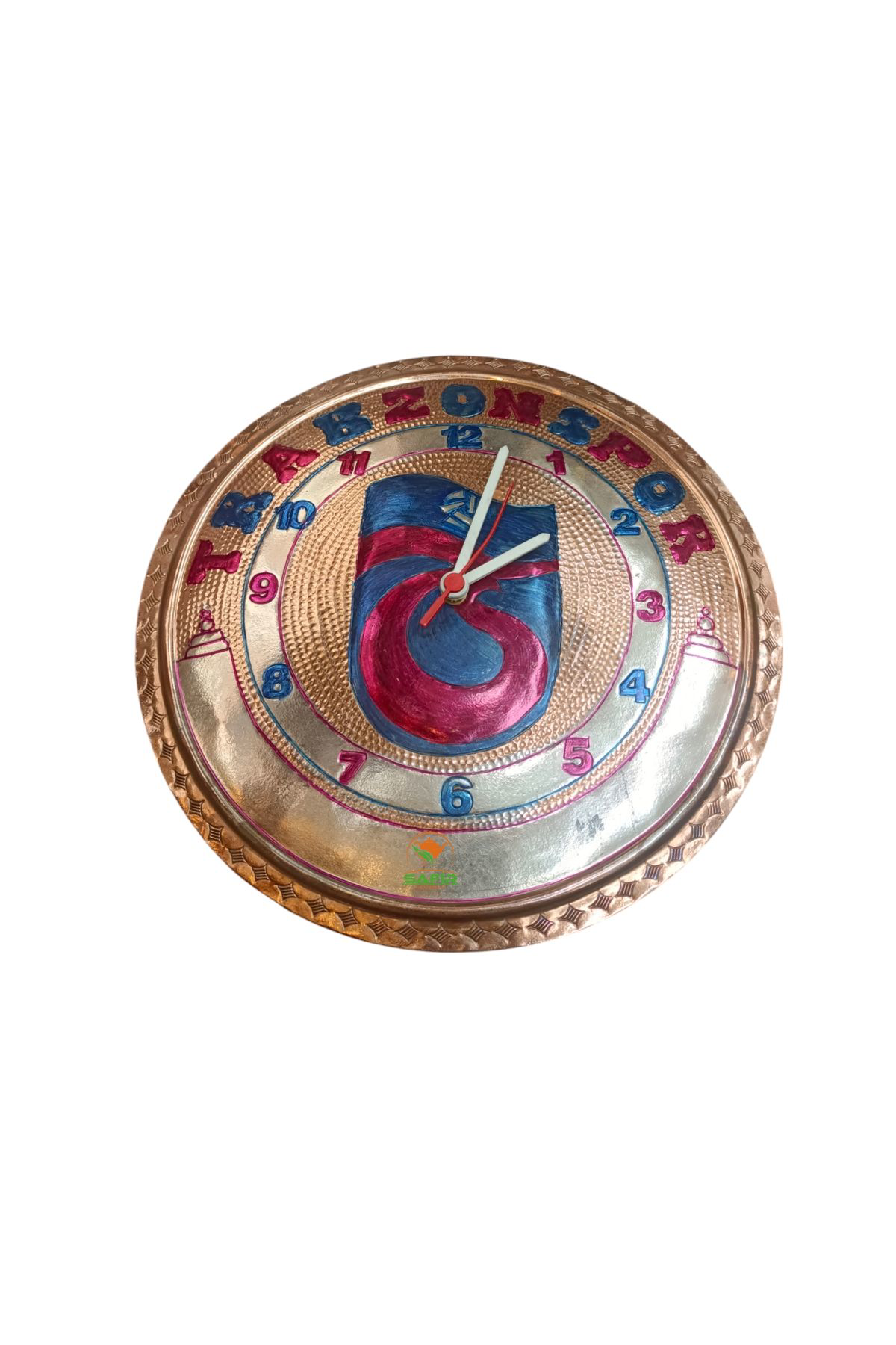 TS Bakır Duvar Saati TS Duvar Saati Özel el işlemesi Bakır Taraft