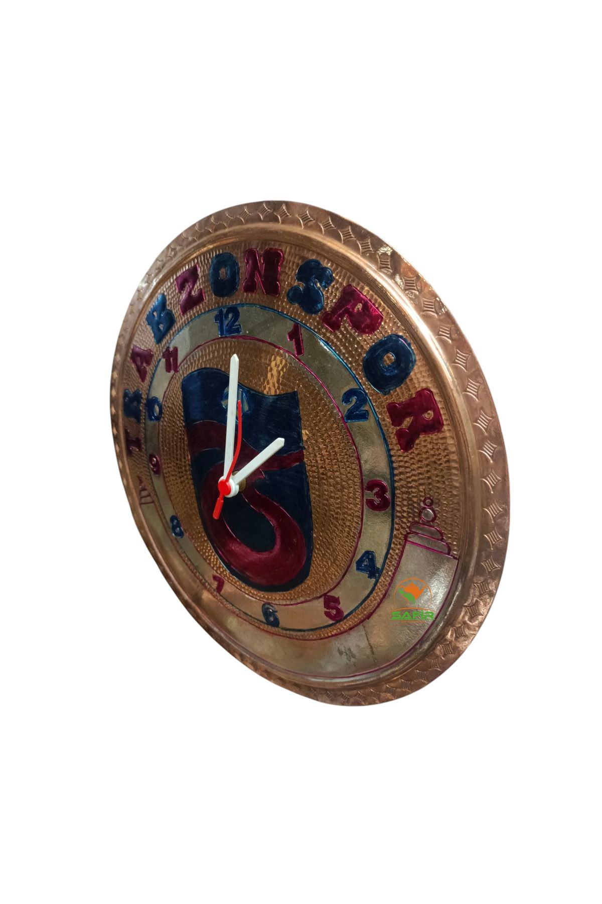 TS Bakır Duvar Saati TS Duvar Saati Özel el işlemesi Bakır Taraft