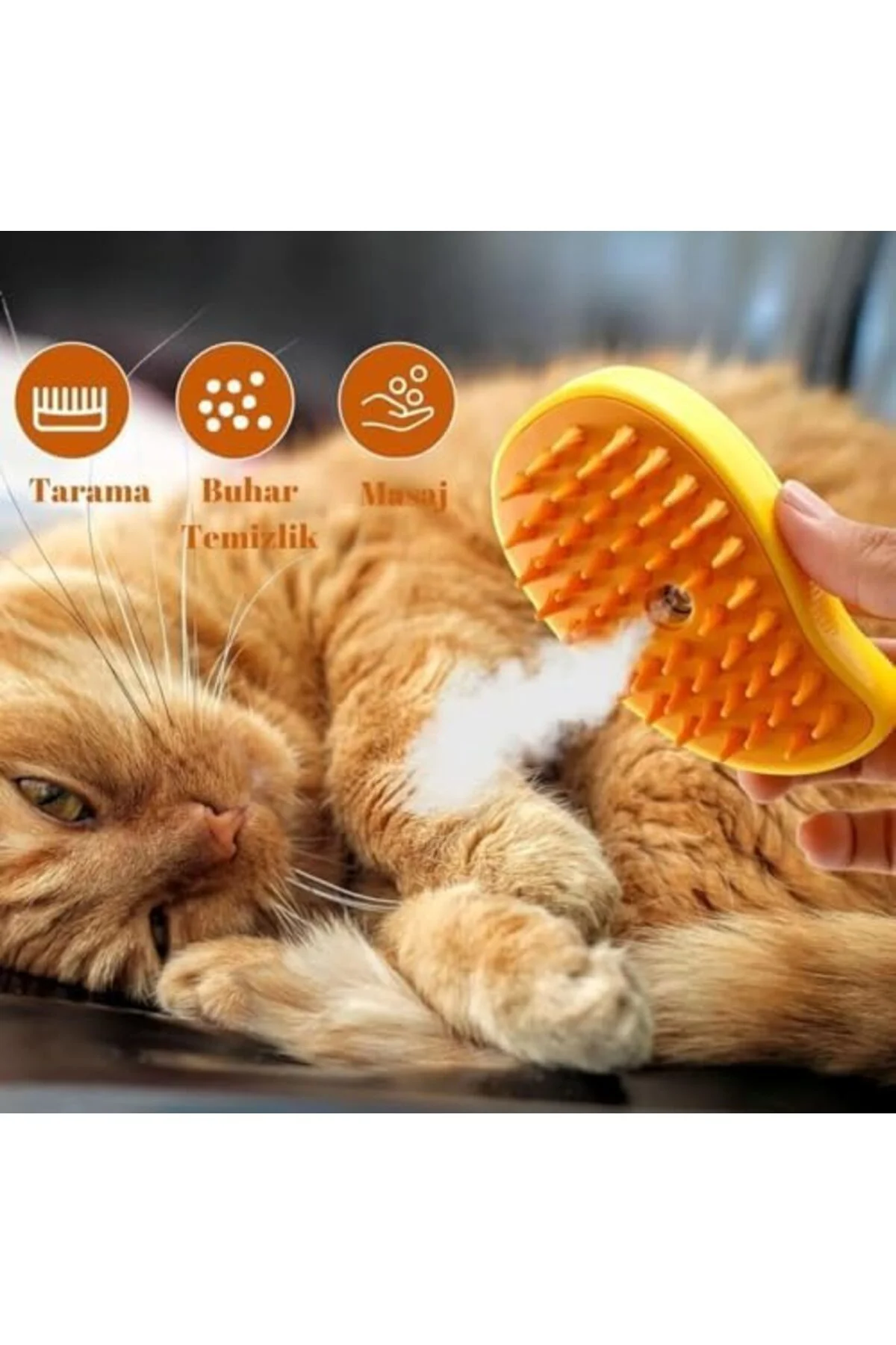 tsn Buharlı Kedi Ve Köpek Tarağı, Yumuşak Silikon Başlıklı, Kedi 