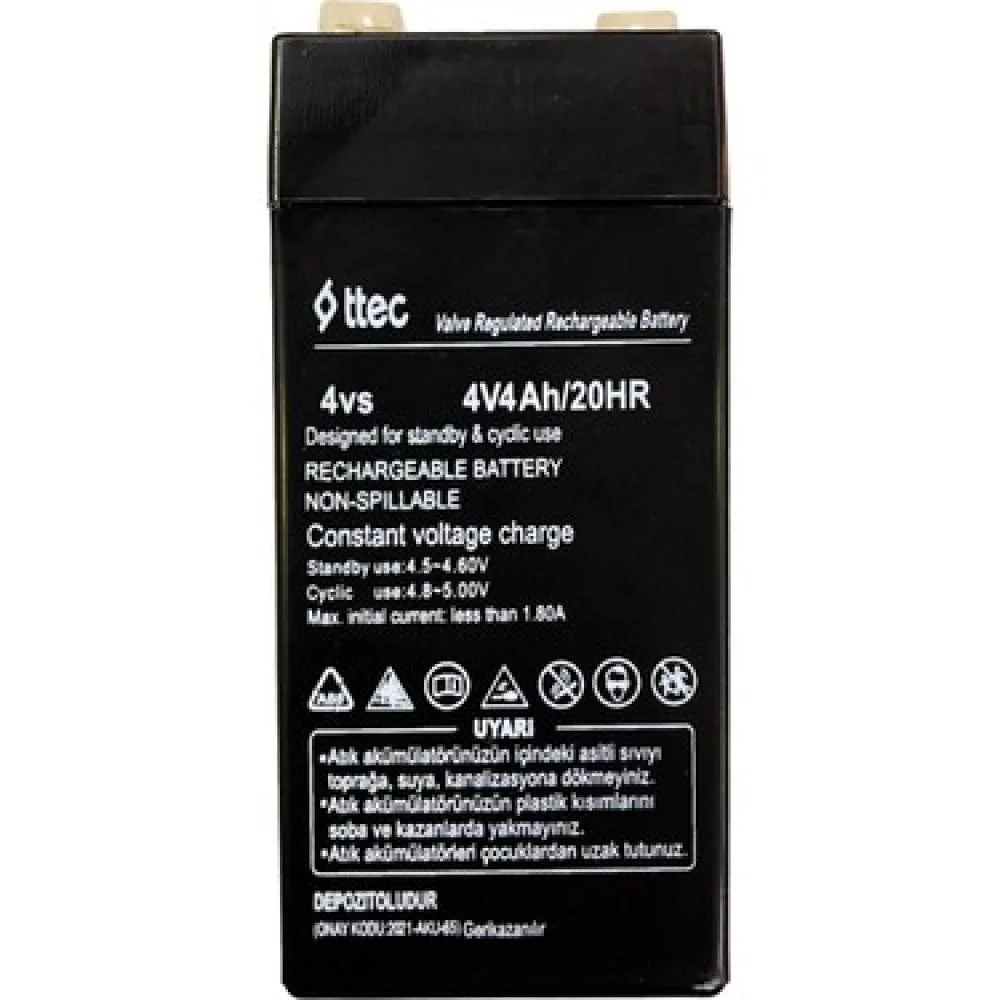 Ttec 4v 4 Ah Kuru Bakımsız Akü Ttec 4v 4 Ah Kuru Bakımsız Akü