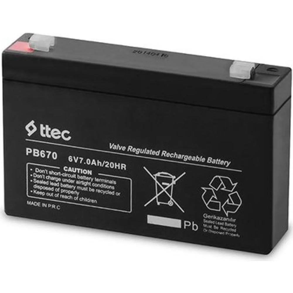 Ttec 6v 7 Ah Kuru Bakımsız Akü Ttec 6v 7 Ah Kuru Bakımsız Akü