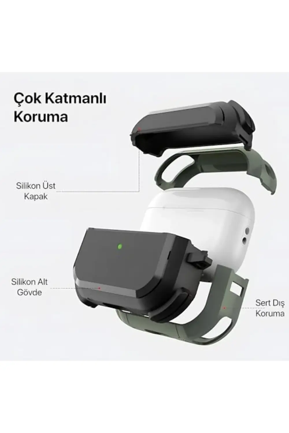 TTKShop Airpods Pro 2. Nesil için Armor Serisi Darbelere Karşı Ul