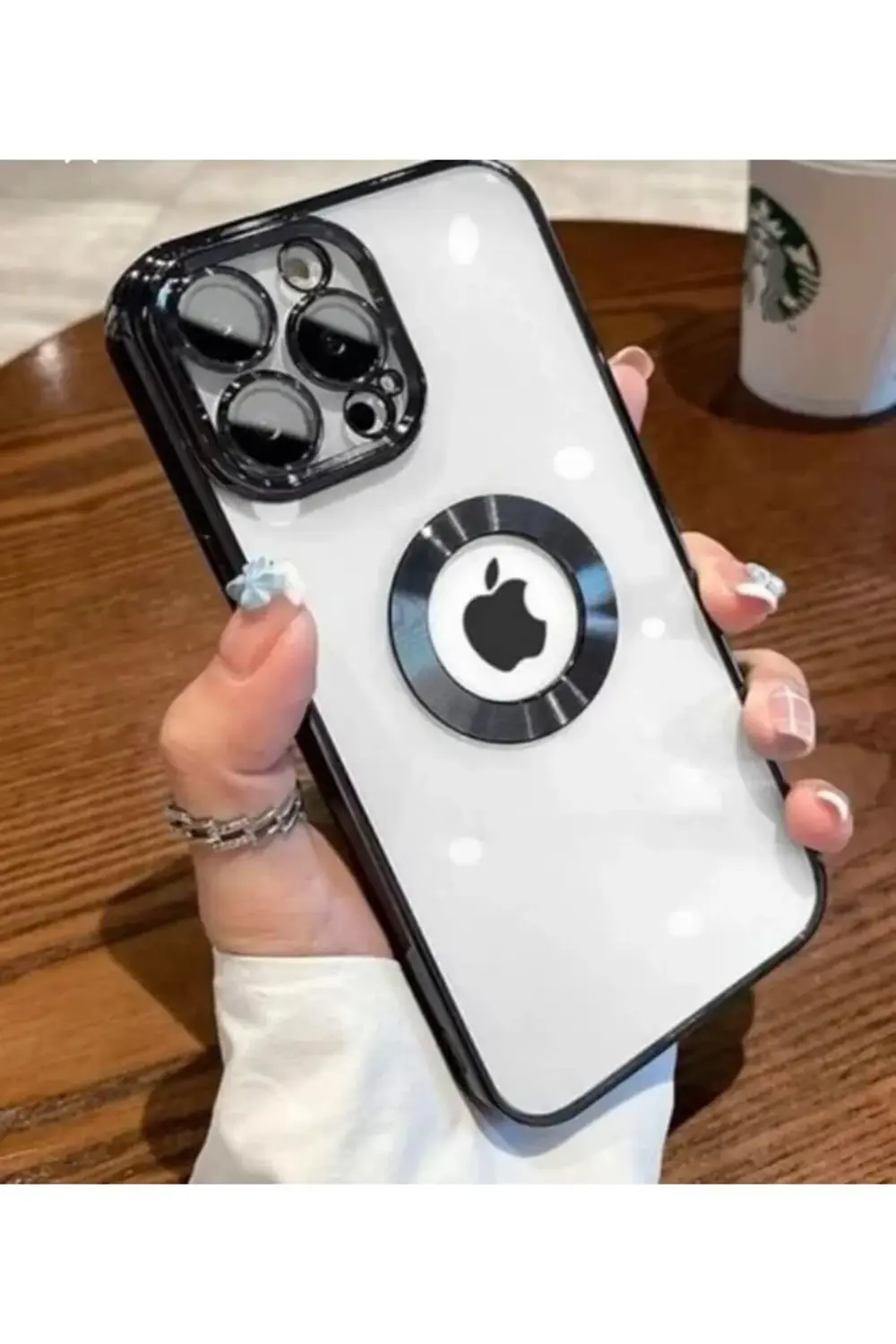 TTKShop aks iPhone 14 pro uyumlu lens korumalı lazer kılıf siyah