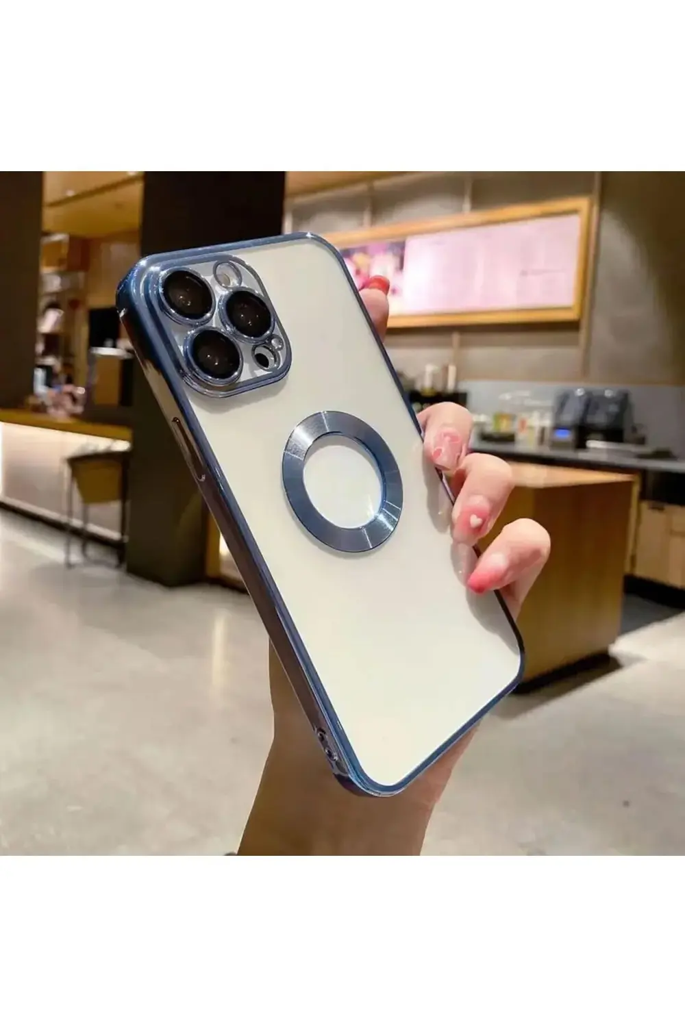 TTKShop AKSESUAR iPhone 14 Pro ile Uyumlu Laser Şeffaf Parlak Ark