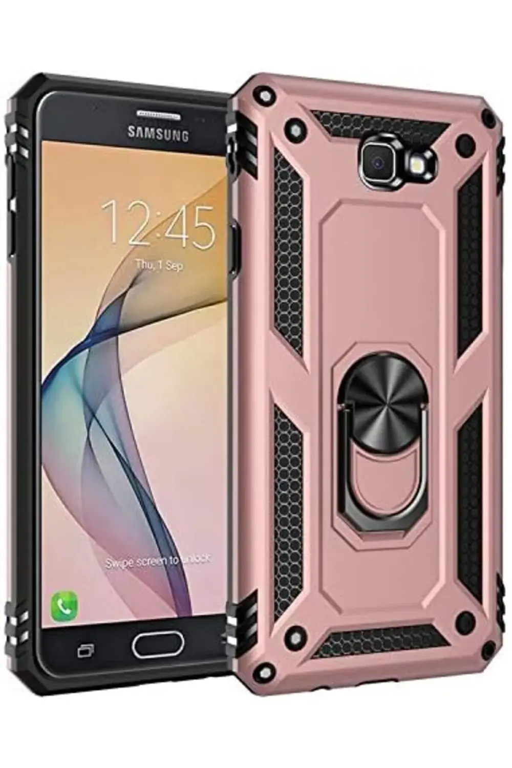 TTKShop Galaxy J7 Prime 2 Kılıf Military Ring Holder Rose Gold 39 TTKShop Galaxy J7 Prime 2 Kılıf Military Ring Holder Rose Gold 39
