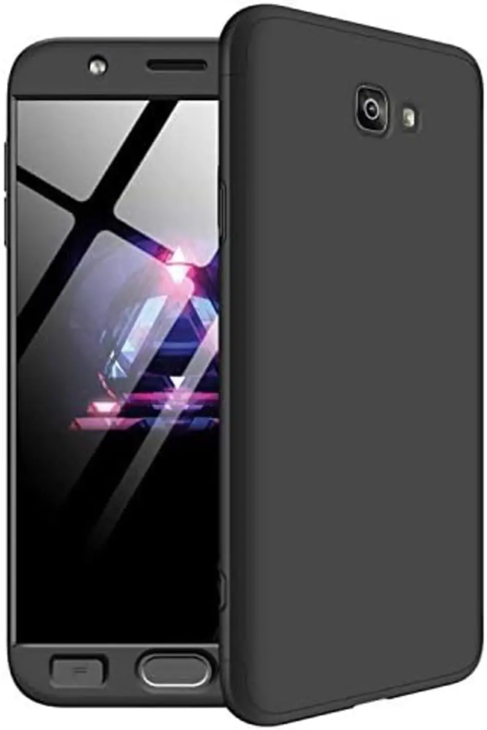 TTKShop Galaxy J7 Prime Kılıf Double Dip 360 Protective Siyah 395