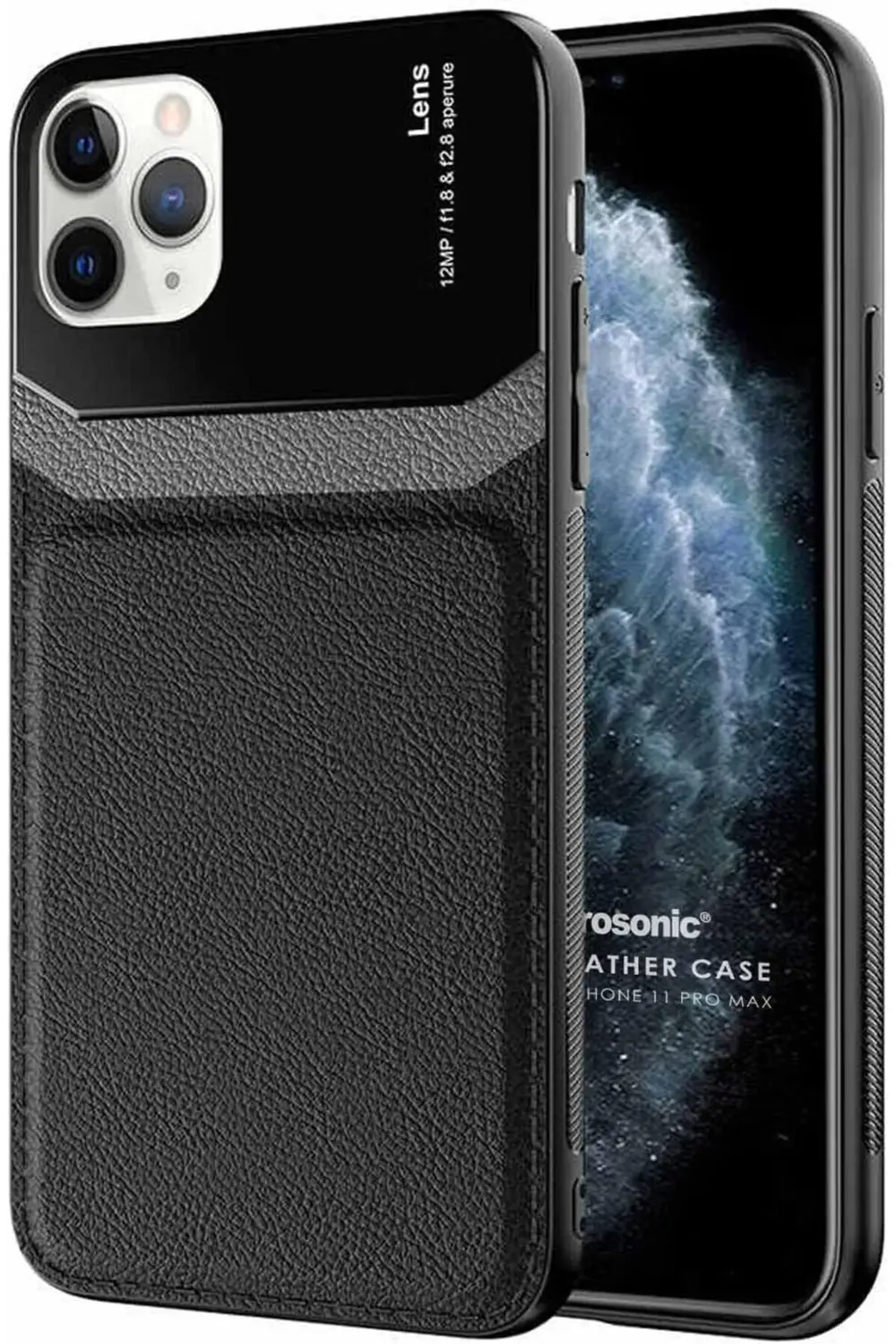 TTKShop iPhone 11 Pro Max Kılıf Uniq Leather Siyah 395519