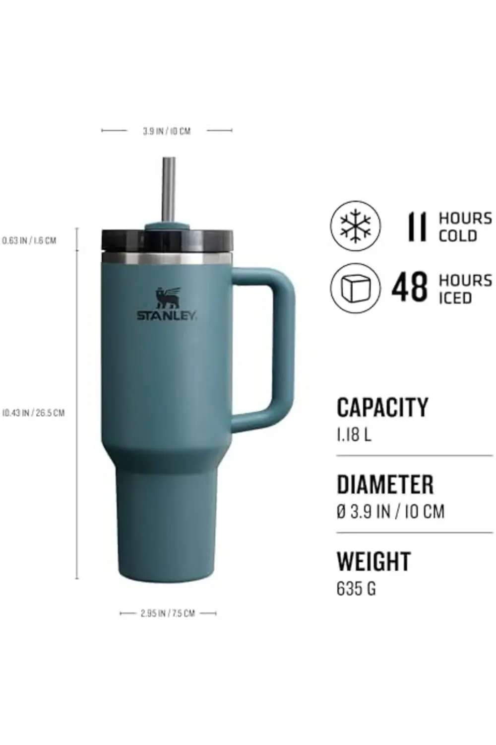 TTKShop Quencher Pipetli Termos Bardak 1.18 Lt 395519