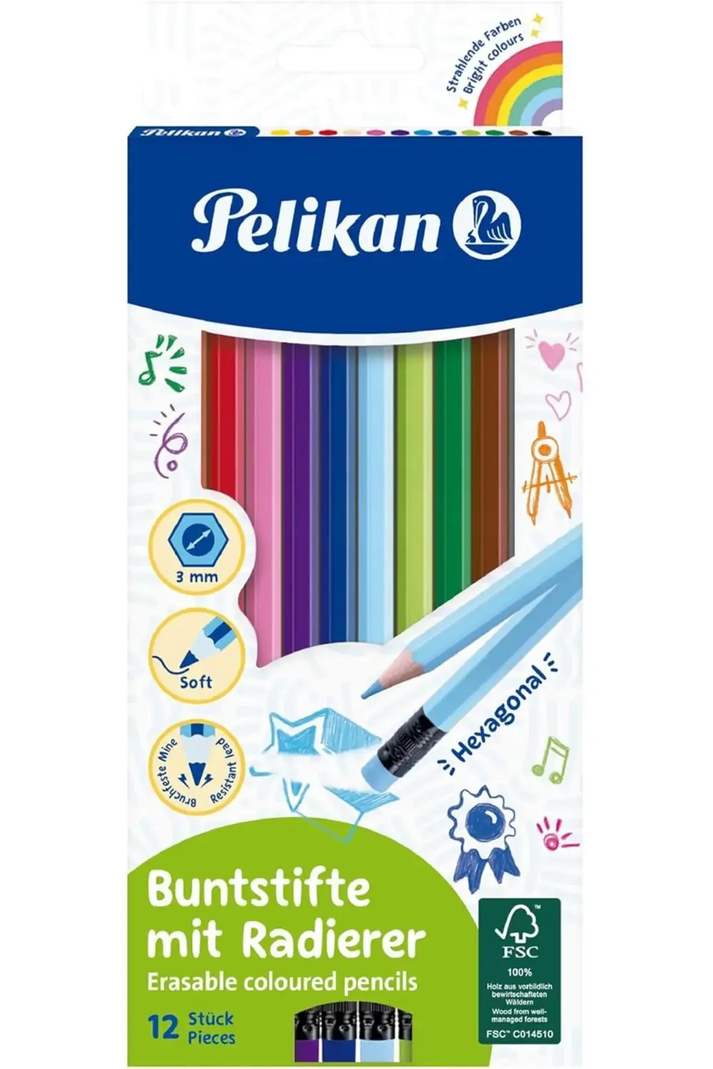 TTKShop Silgili Kuru Boya Kalemi 12li Kutu 395519