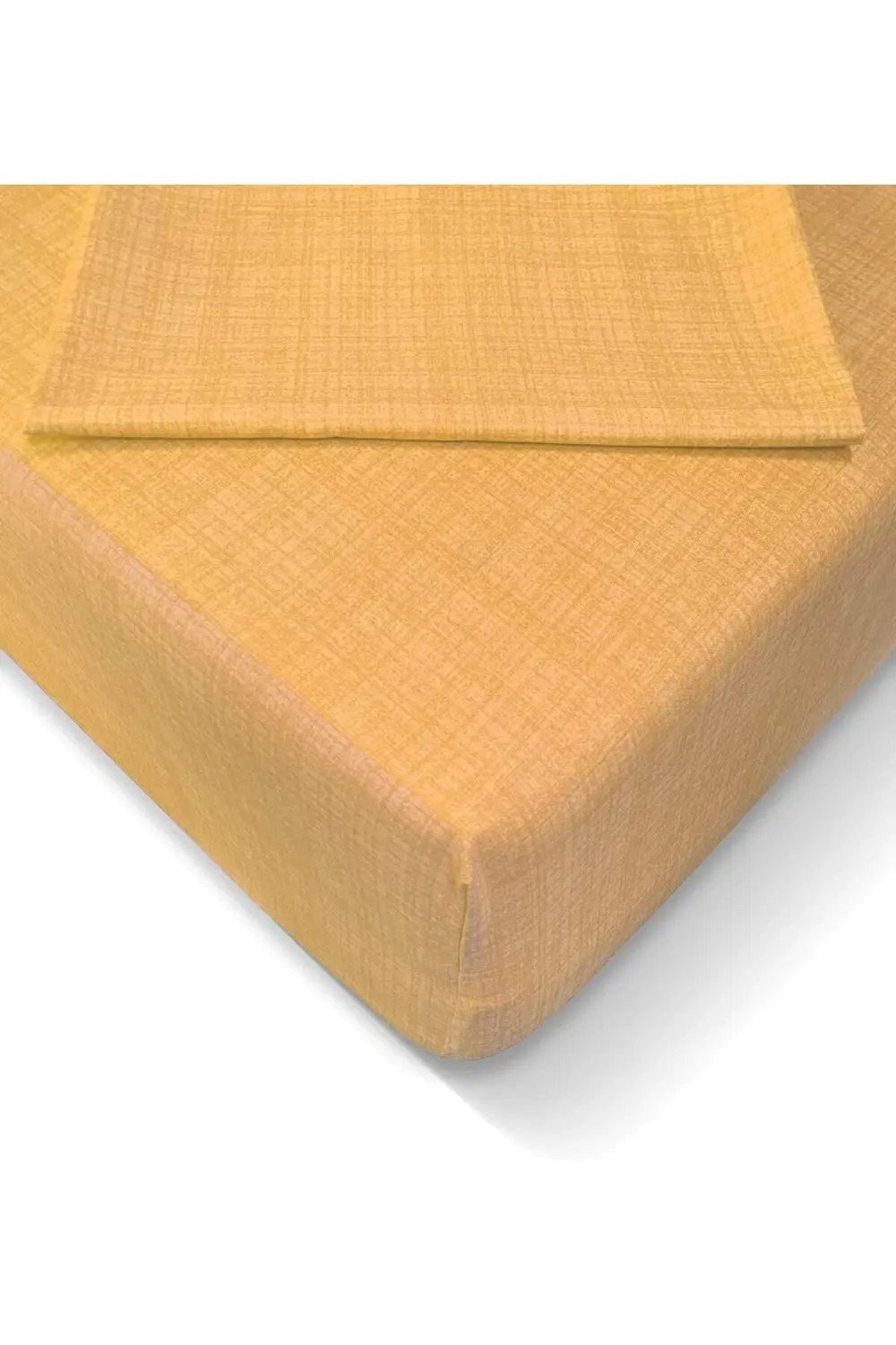 TTKShop Turca AT7632 Ranforce 180x200cm Lastikli Çarşaf Seti, Sar