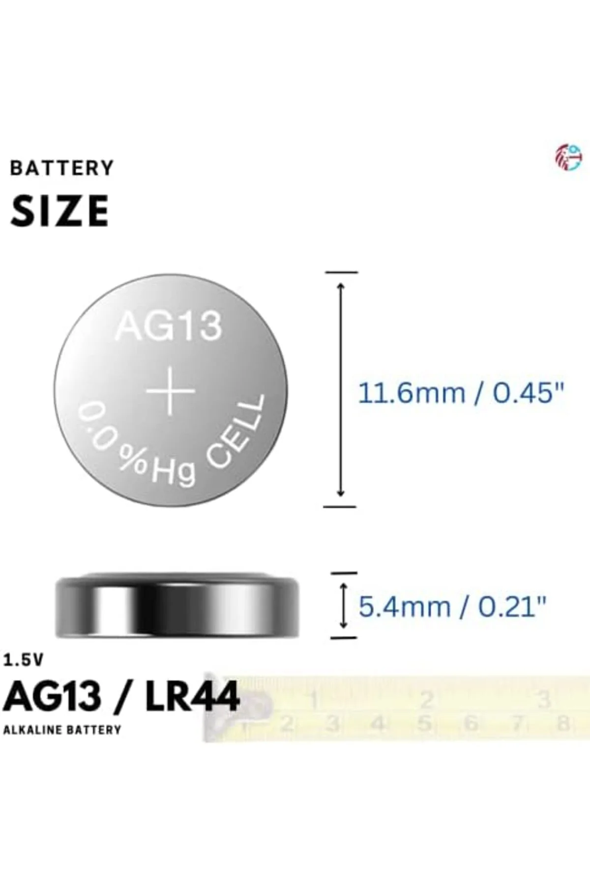 TTKTEKNOLOJİ 10 Adet LR44 AG13 A76, G13, L1154, SR44, G13A 1,5 V 