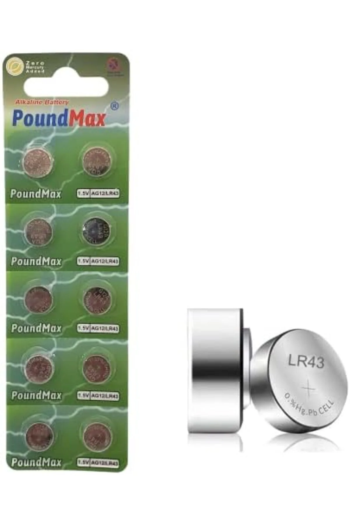 TTKTEKNOLOJİ 10 X AG12,LR43,LR1142,386,1,5V Alkalin Düğme Pil TTK