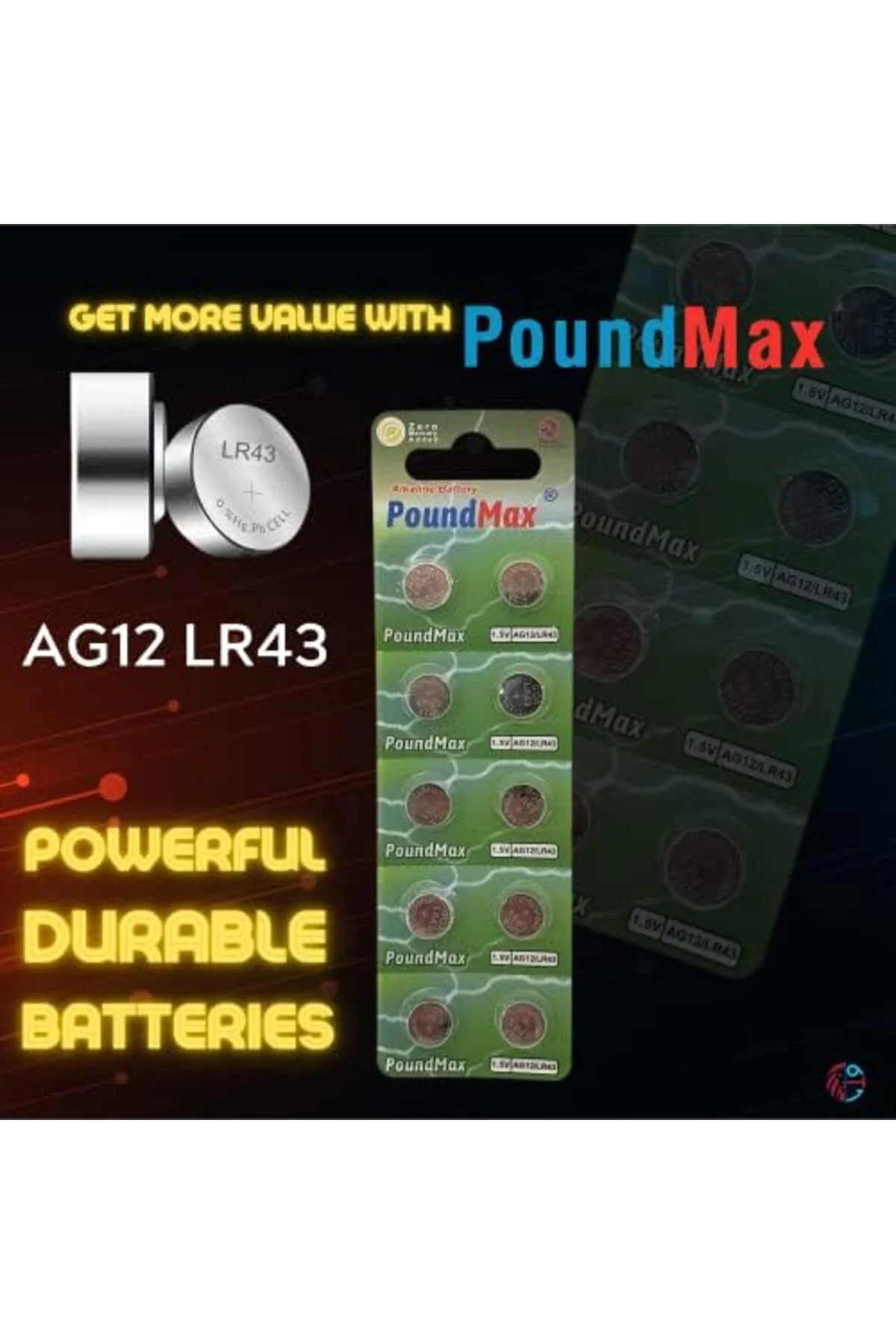 TTKTEKNOLOJİ 10 X AG12,LR43,LR1142,386,1,5V Alkalin Düğme Pil TTK