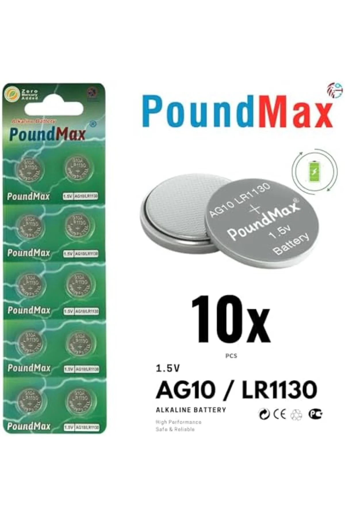 TTKTEKNOLOJİ 10 X AG10, LR54,1,5V Alkalin Düğme Pil TTKTEKNOLOJİ 