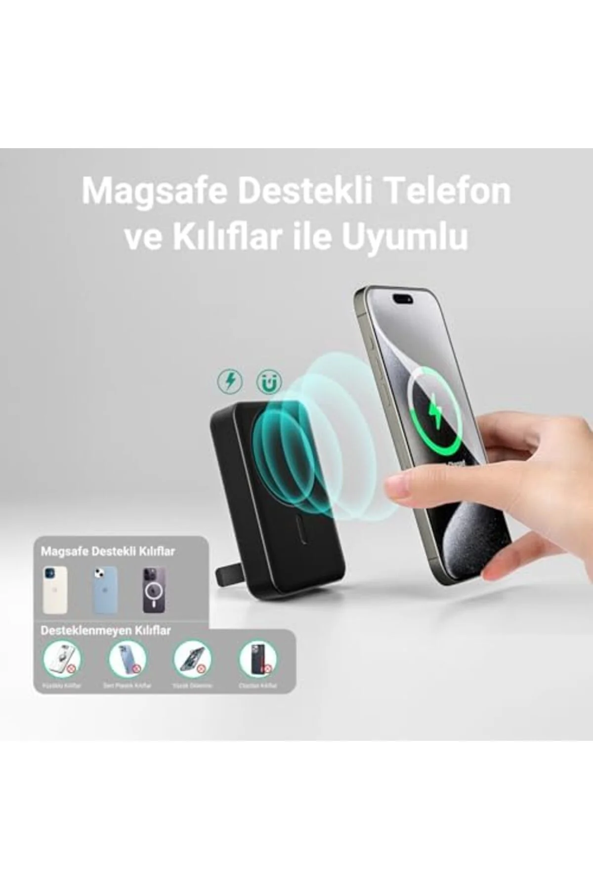 TTKTEKNOLOJİ 10000mAh MagSafe Powerbank Standlı PD20W Taşınabilir