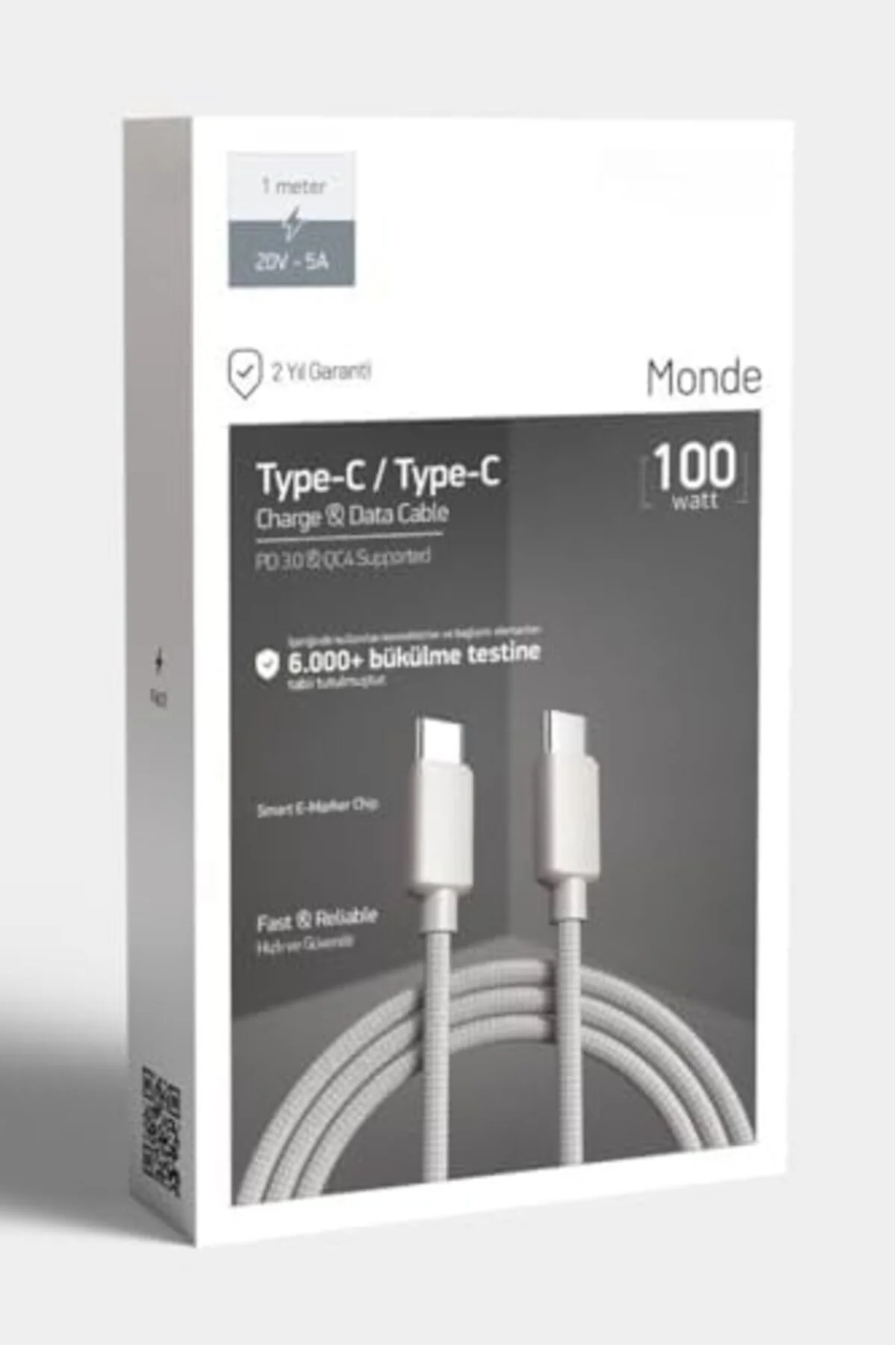 TTKTEKNOLOJİ 100W Örgülü Type C to Type C SPK-10 1mt Data ve Şarj TTKTEKNOLOJİ 100W Örgülü Type C to Type C SPK-10 1mt Data ve Şarj