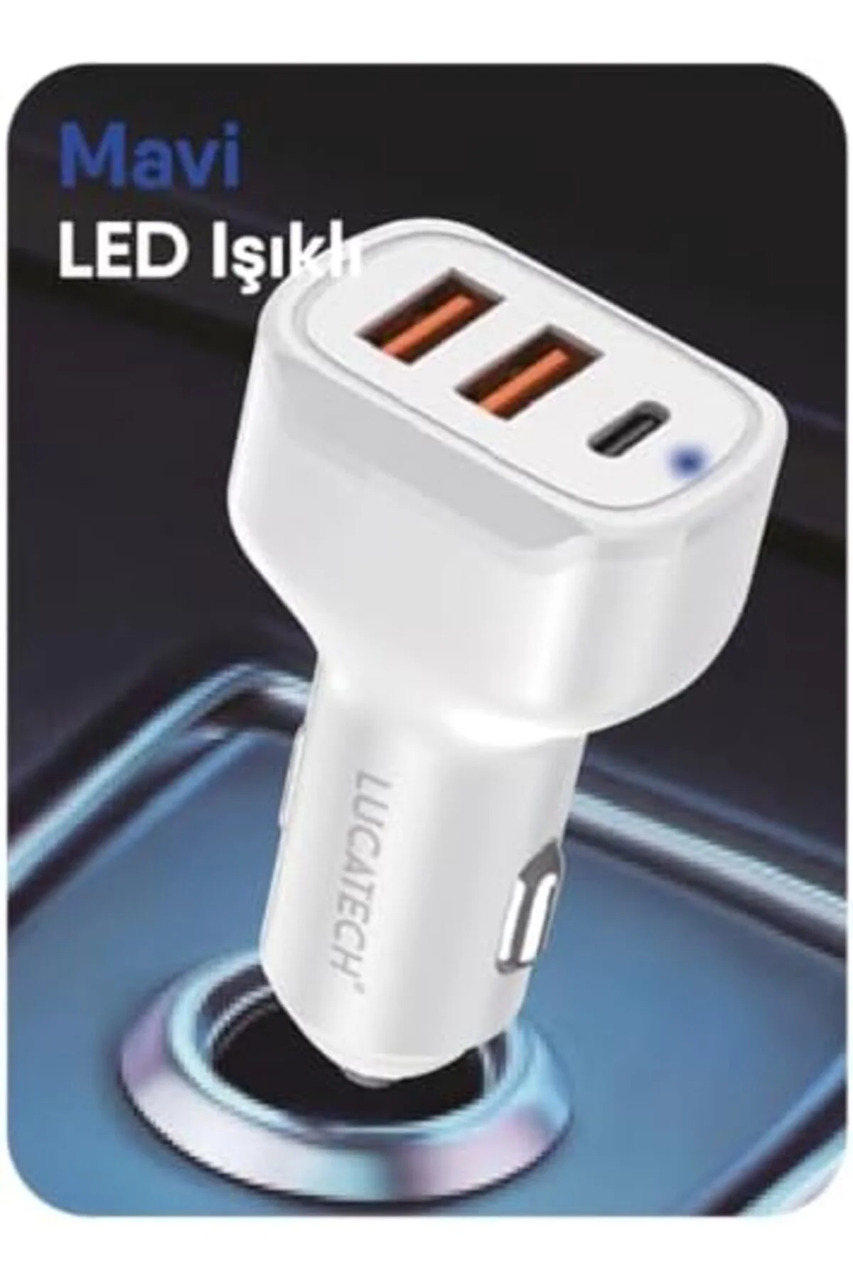 TTKTEKNOLOJİ 100W Ultra Hızlı TURBO Araç Şarj Başlığı – 2 USB + 1 TTKTEKNOLOJİ 100W Ultra Hızlı TURBO Araç Şarj Başlığı – 2 USB + 1