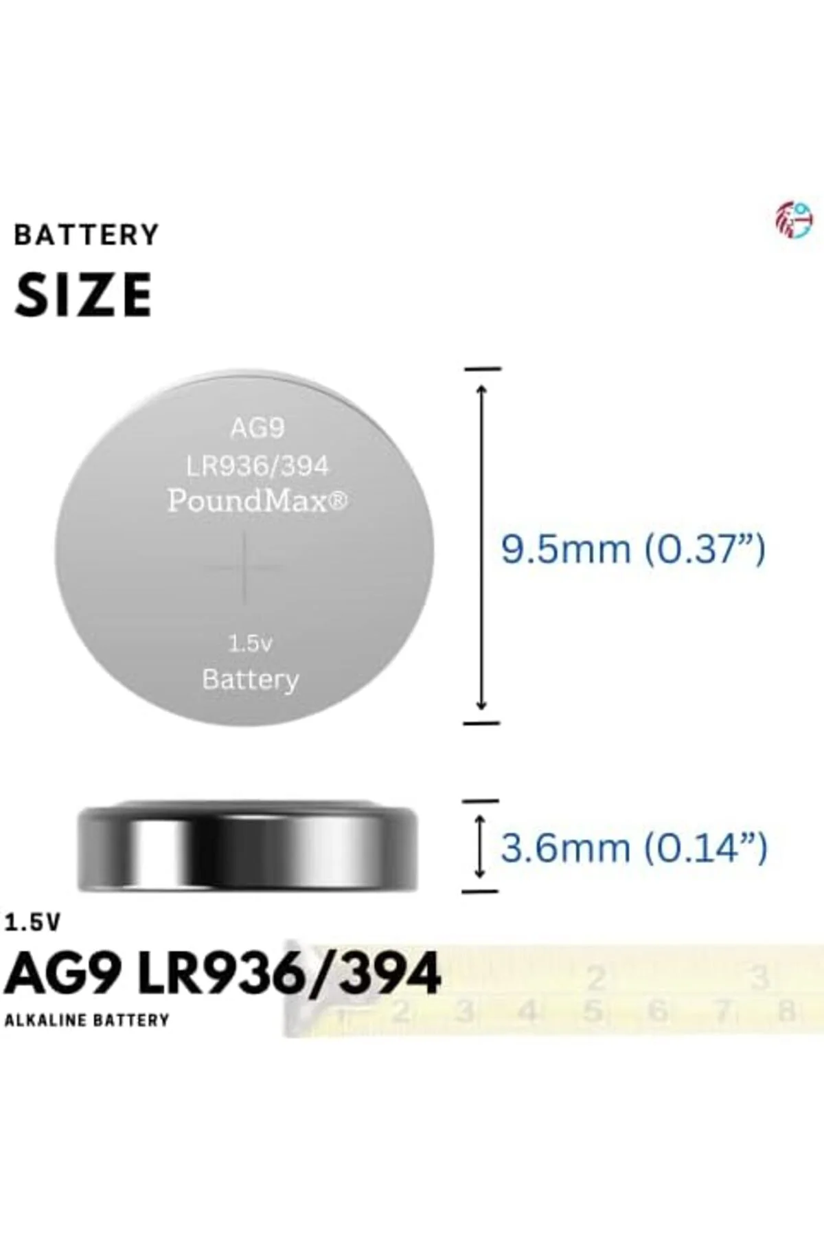 TTKTEKNOLOJİ 10x AG9 (LR45, LR936, 394) 1.5V - Poundmax alkalin d