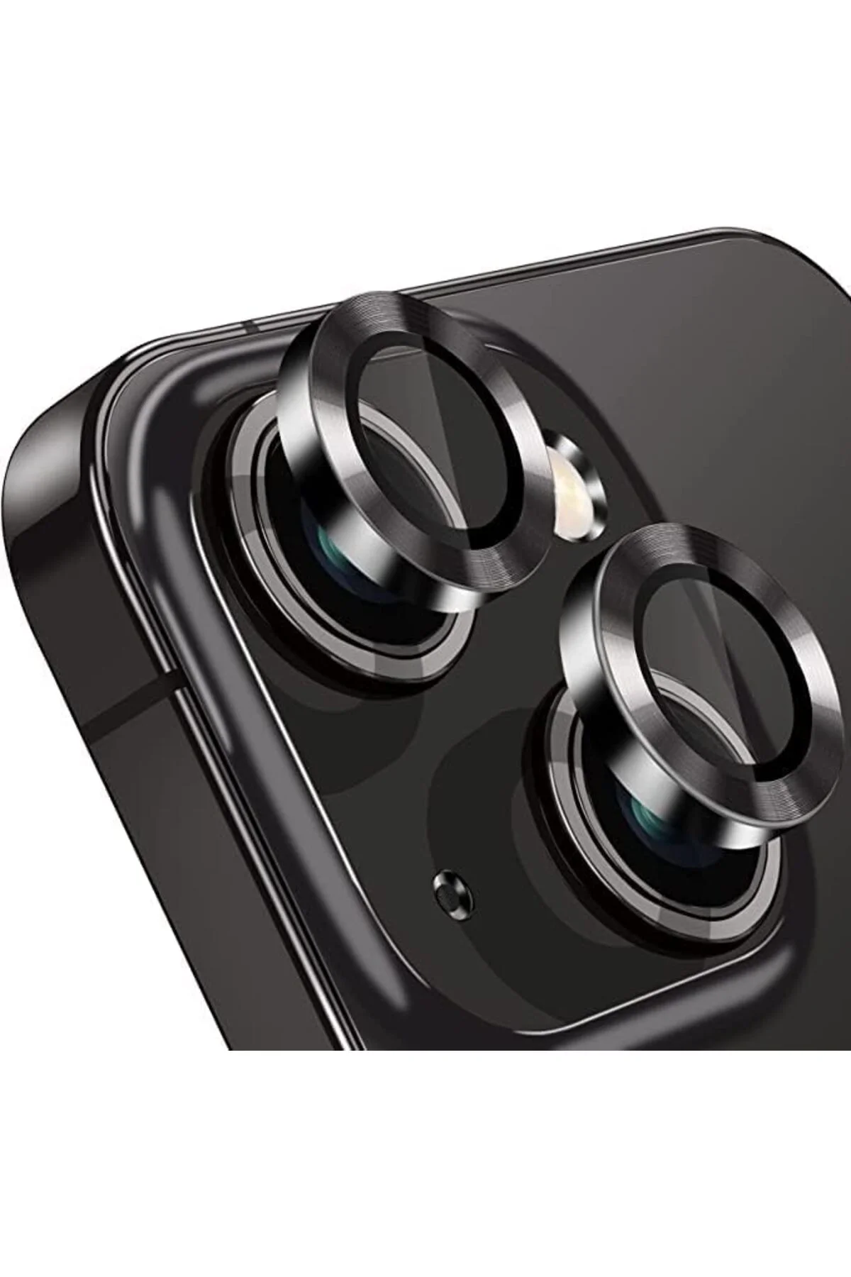 TTKTEKNOLOJİ 13/13 Mini Kamera Camı Lens Koruyucu Halka Set - Siy