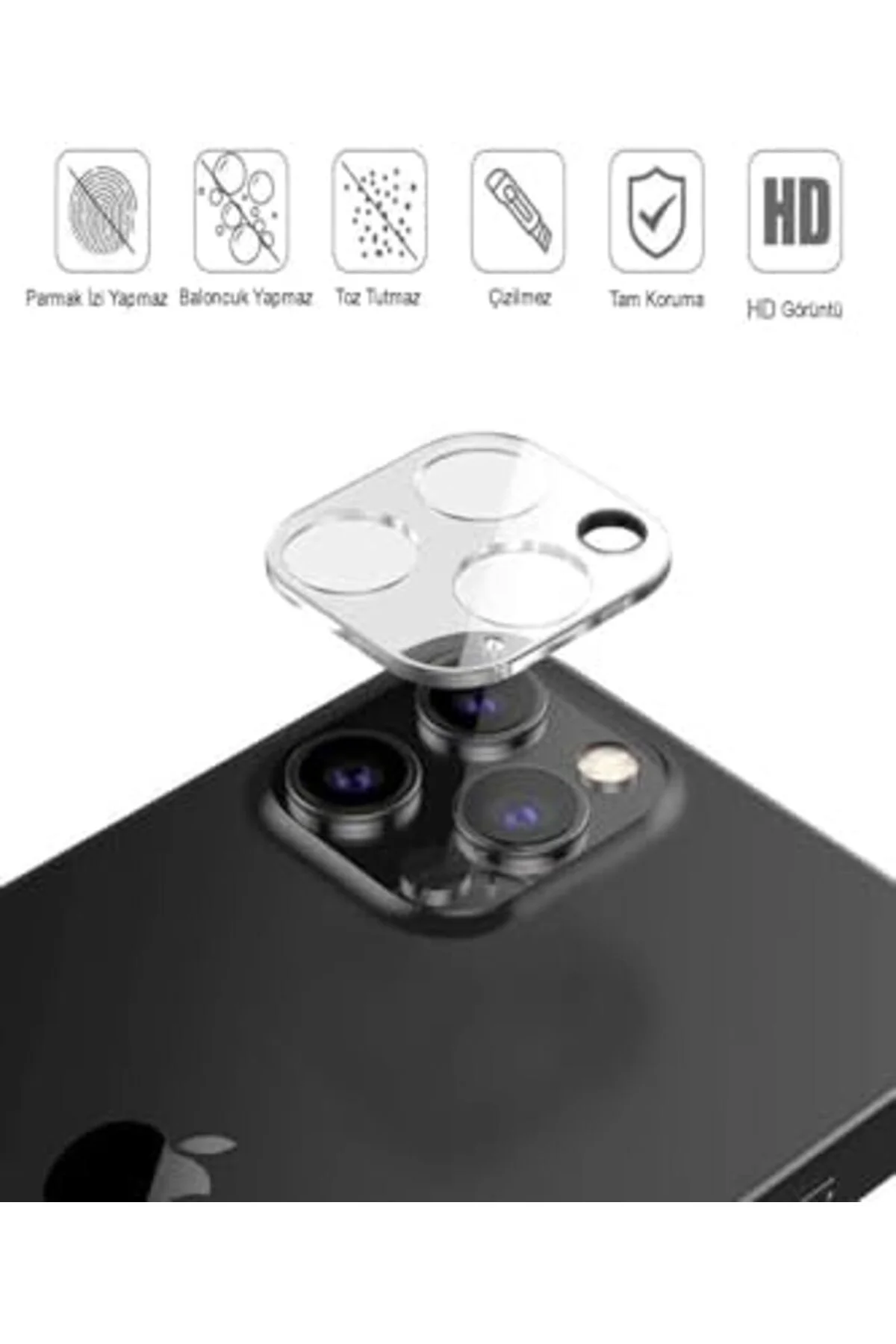 TTKTEKNOLOJİ 16 Pro Max Kamera Lensi Şeffaf Koruma Camı TTKTEKNOL