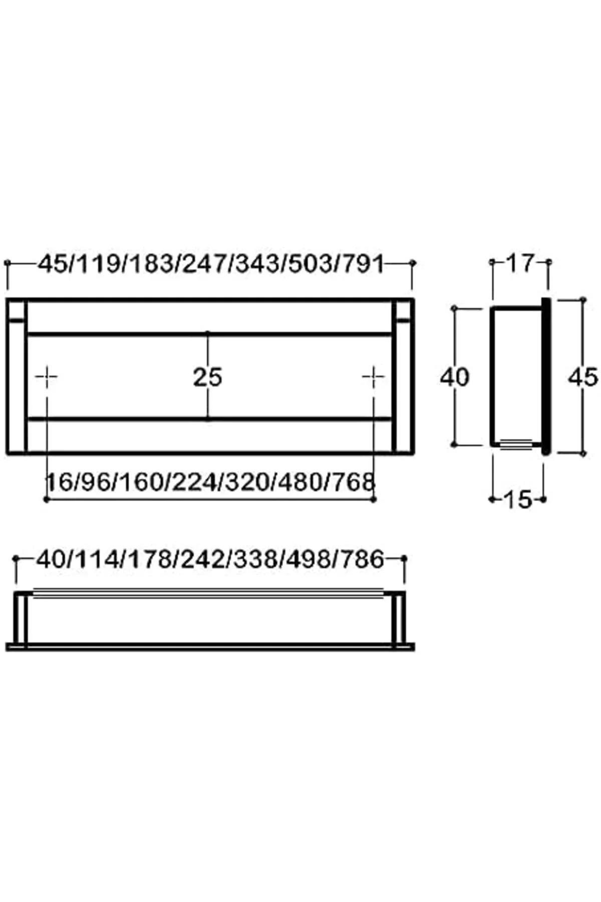 TTKTEKNOLOJİ 160 mm siyah renkli gömme Kulp KRK 395519