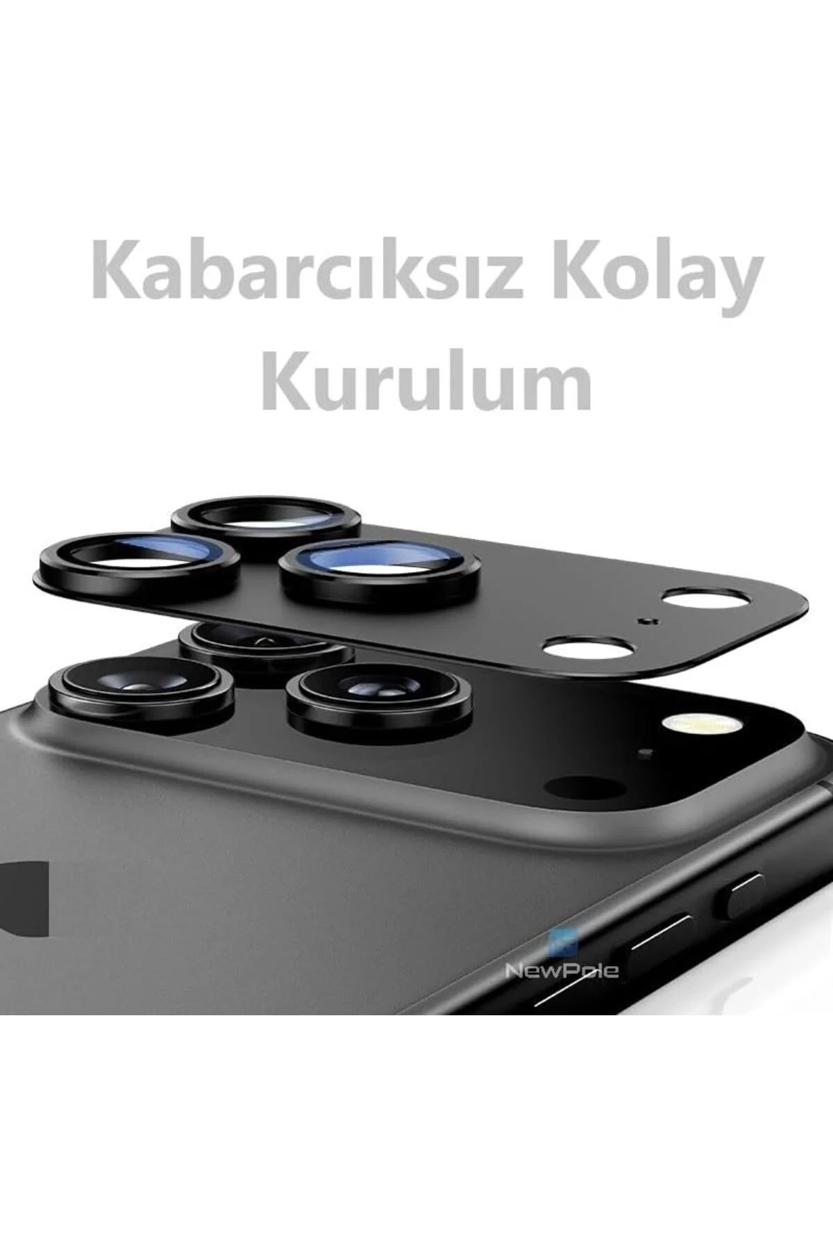 TTKTEKNOLOJİ 17 Pro Max için Kamera Lens Koruyucu [Darbeye Dayanı