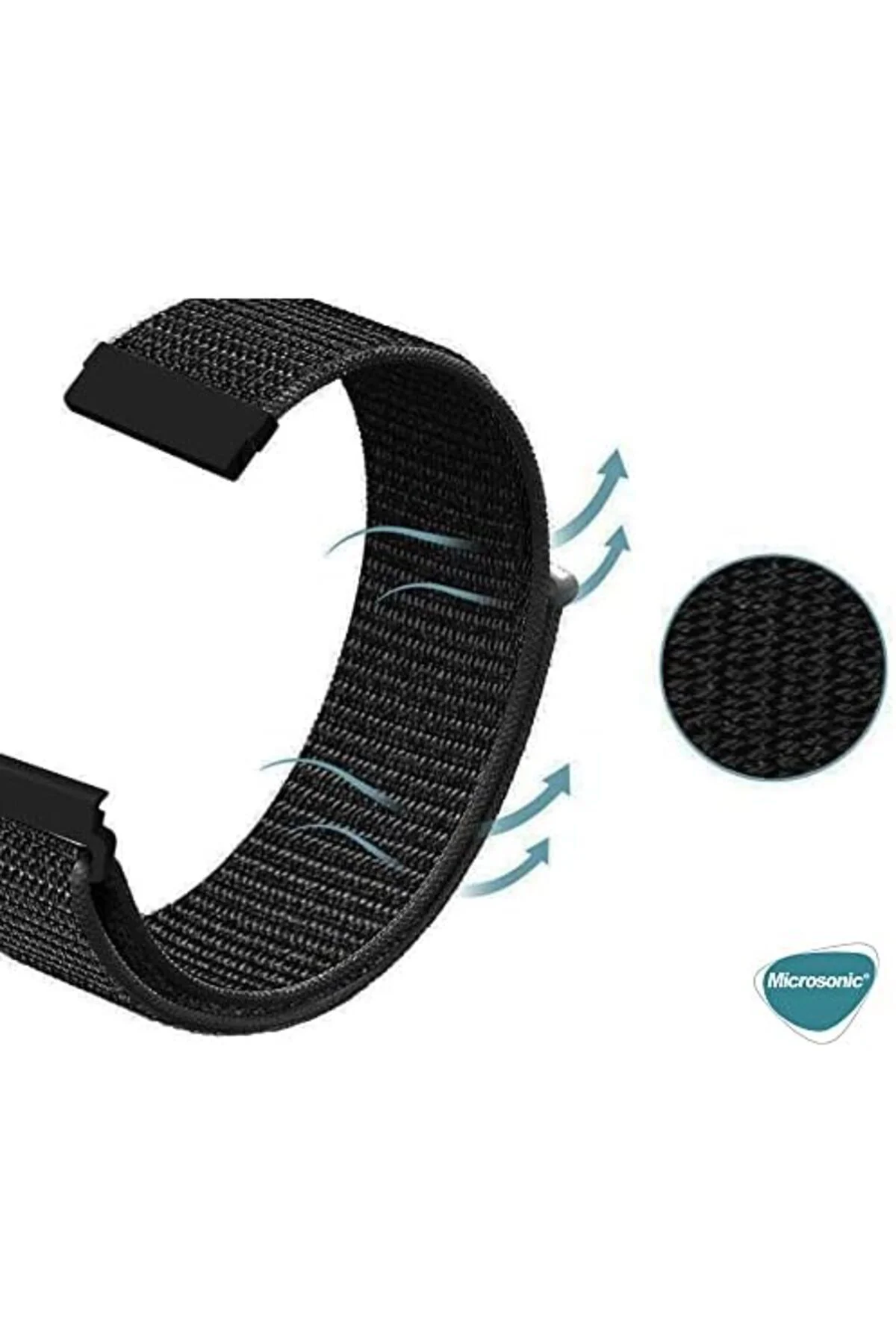 TTKTEKNOLOJİ 2 için Hasırlı Kordon Woven Sport Loop Siyah TTKTEKN
