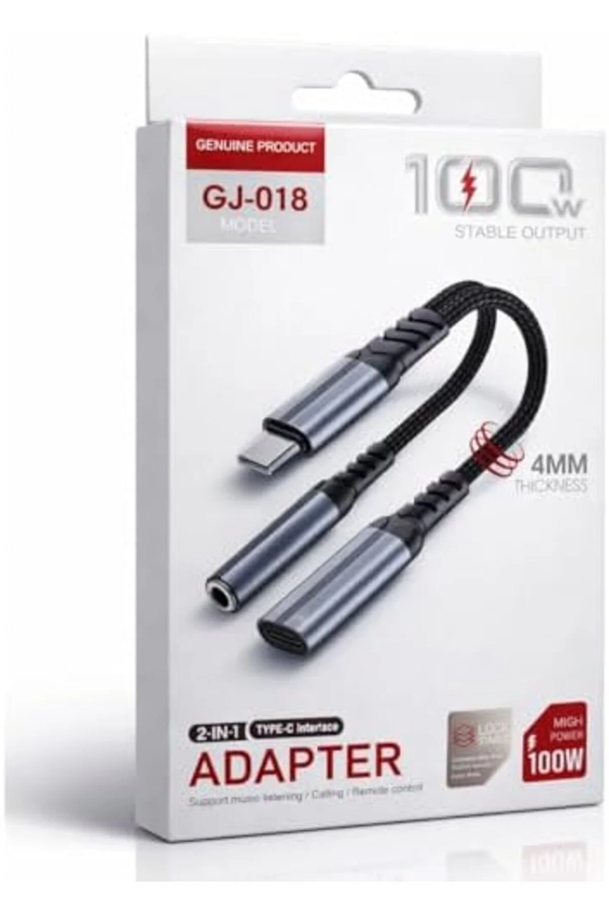 TTKTEKNOLOJİ 2-in-1 Type-C Adaptör, 100W Güç Çıkışı, Alüminyum + 