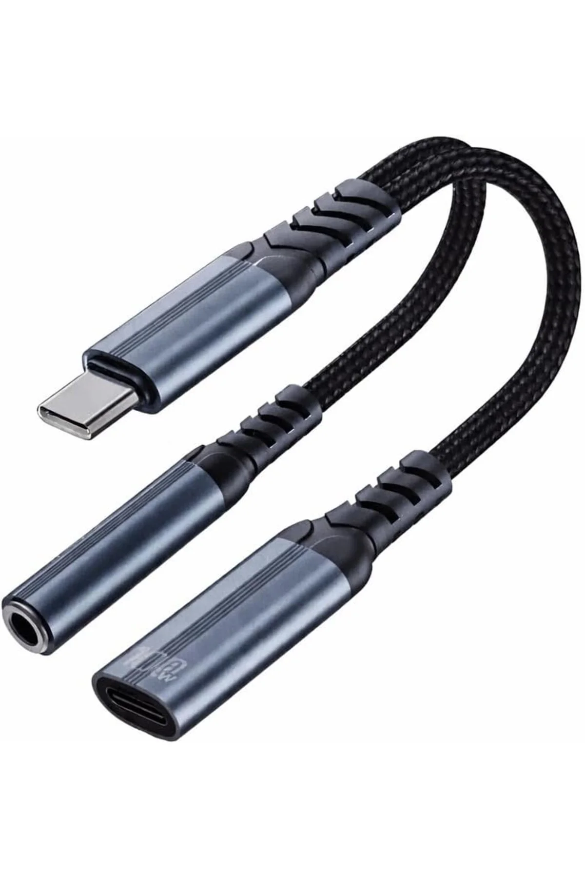 TTKTEKNOLOJİ 2-in-1 Type-C Adaptör, 100W Güç Çıkışı, Alüminyum + 