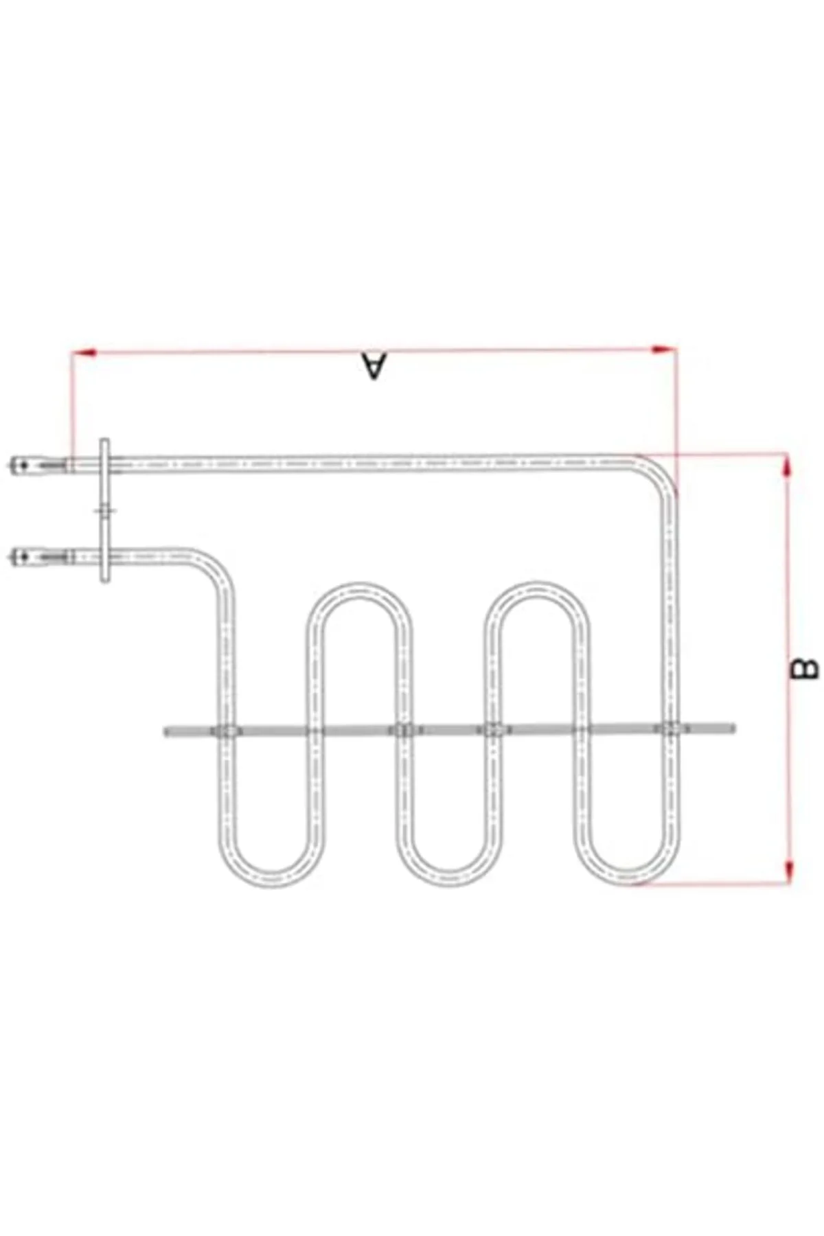 TTKTEKNOLOJİ 2000W Fırın Rezistansı K004 Ø6.5mm Ci-Ni 31x25cm Kal