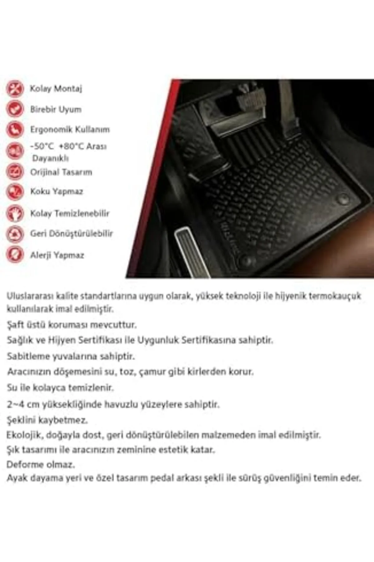 TTKTEKNOLOJİ 2002-2008 Uyumlu 3D Havuzlu Paspas KRK 395519