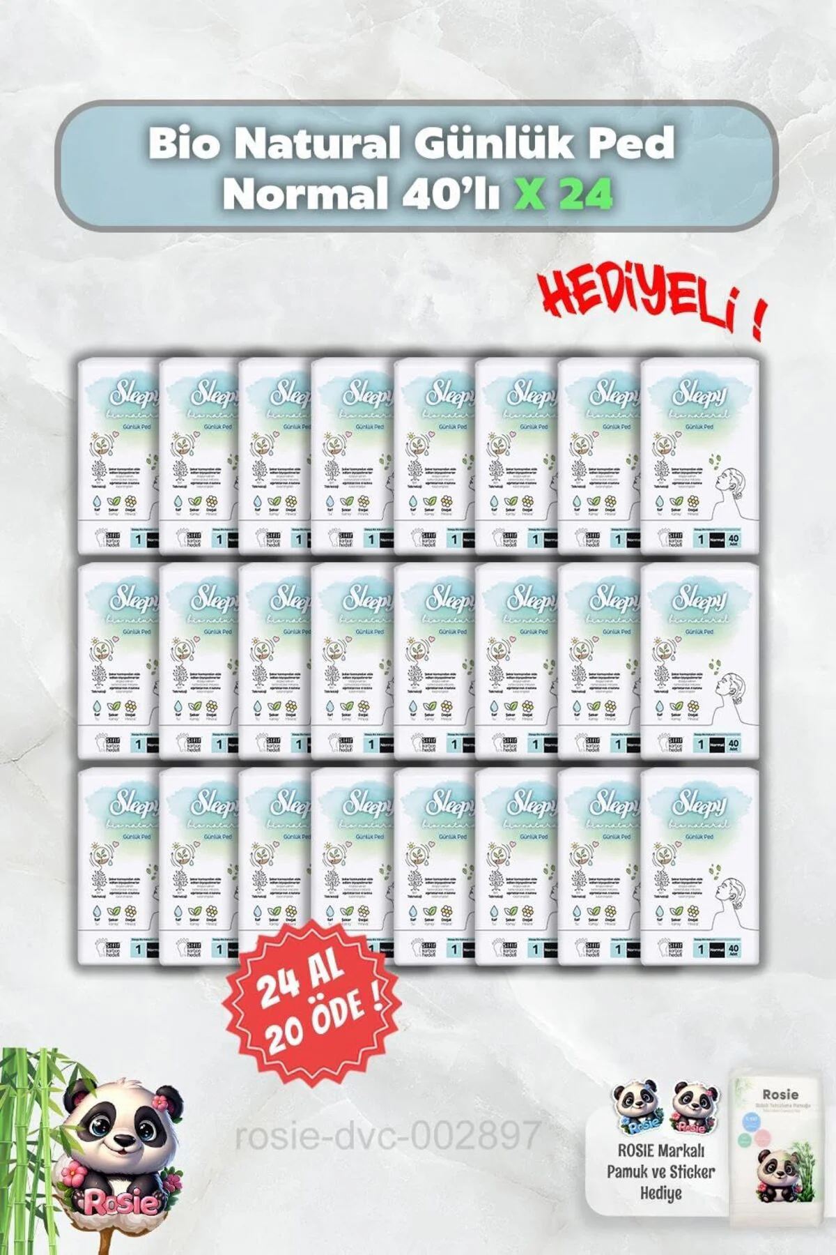 TTKTEKNOLOJİ 24 AL 20 ÖDE Bio Natural Günlük Ped Normal 40'lı ve 