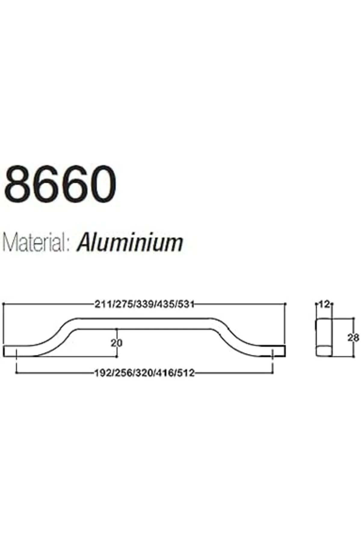 TTKTEKNOLOJİ 256 mm siyah renkli Modern Kulp KRK 395519