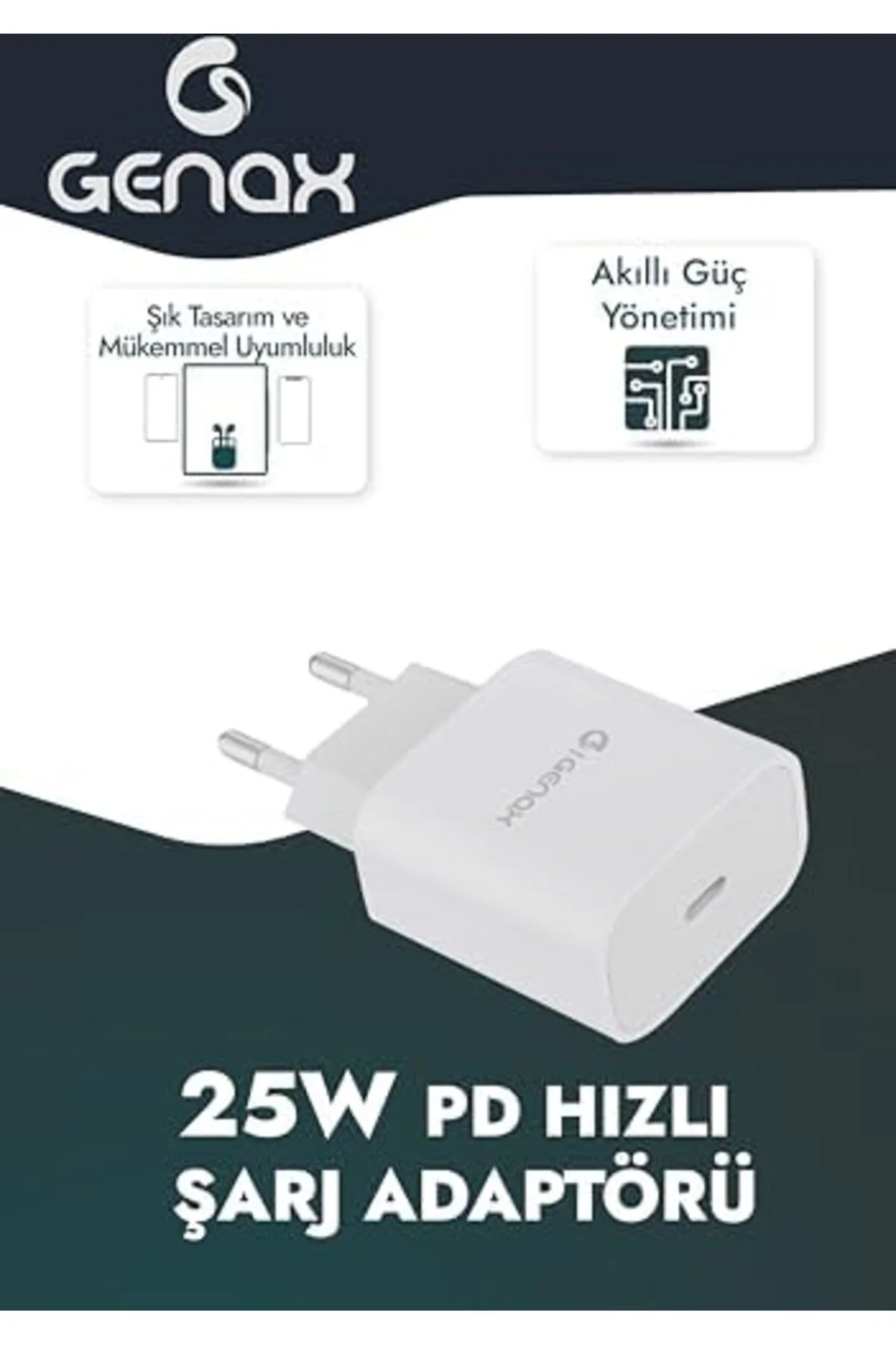 TTKTEKNOLOJİ 25w Pd Hızlı Şarj Adaptörü | Geniş Uyumluluk TTKTEKN