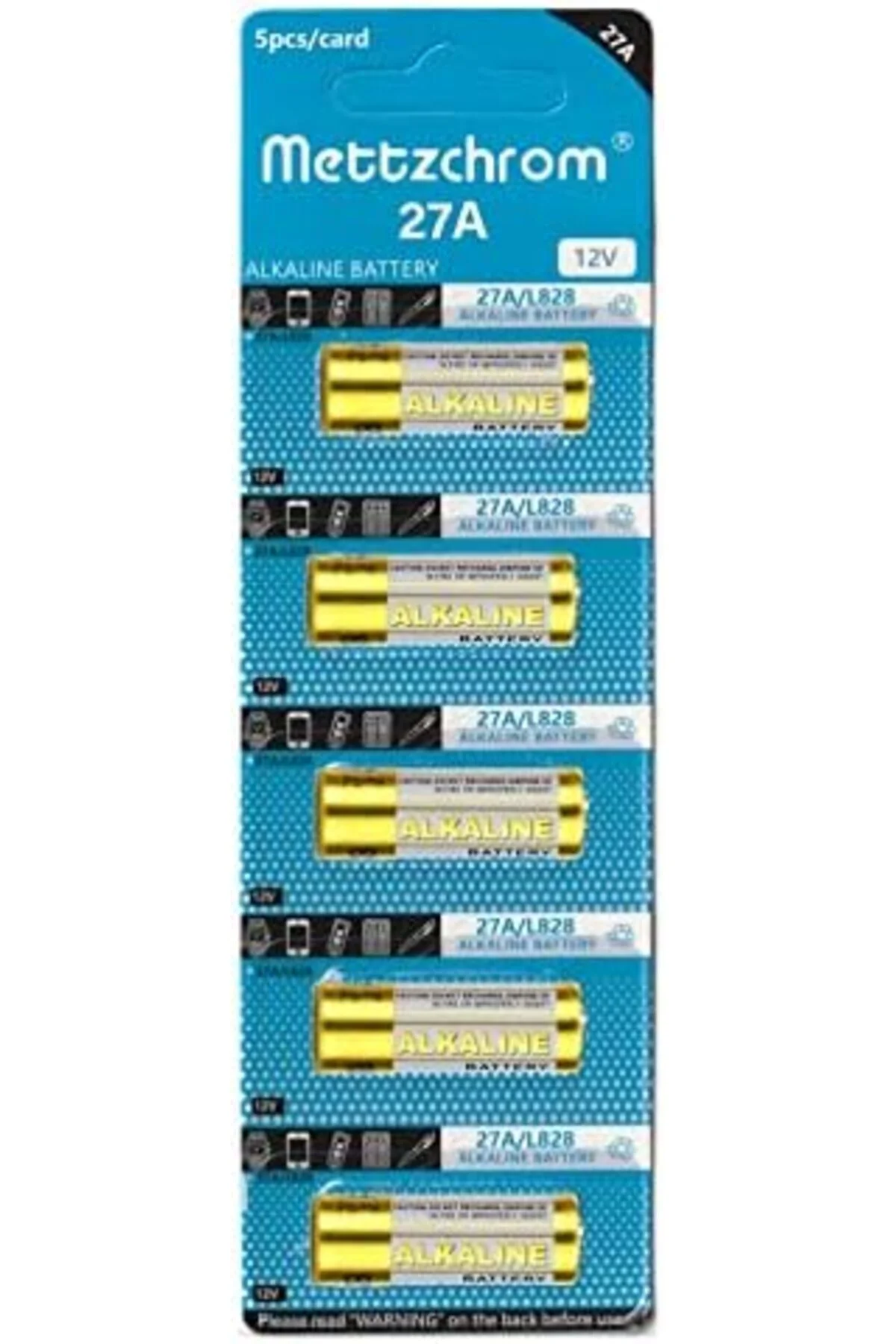 TTKTEKNOLOJİ 27a 12 Volt Alkalin Pil - Kumanda Pili - 5'li TTKTEK