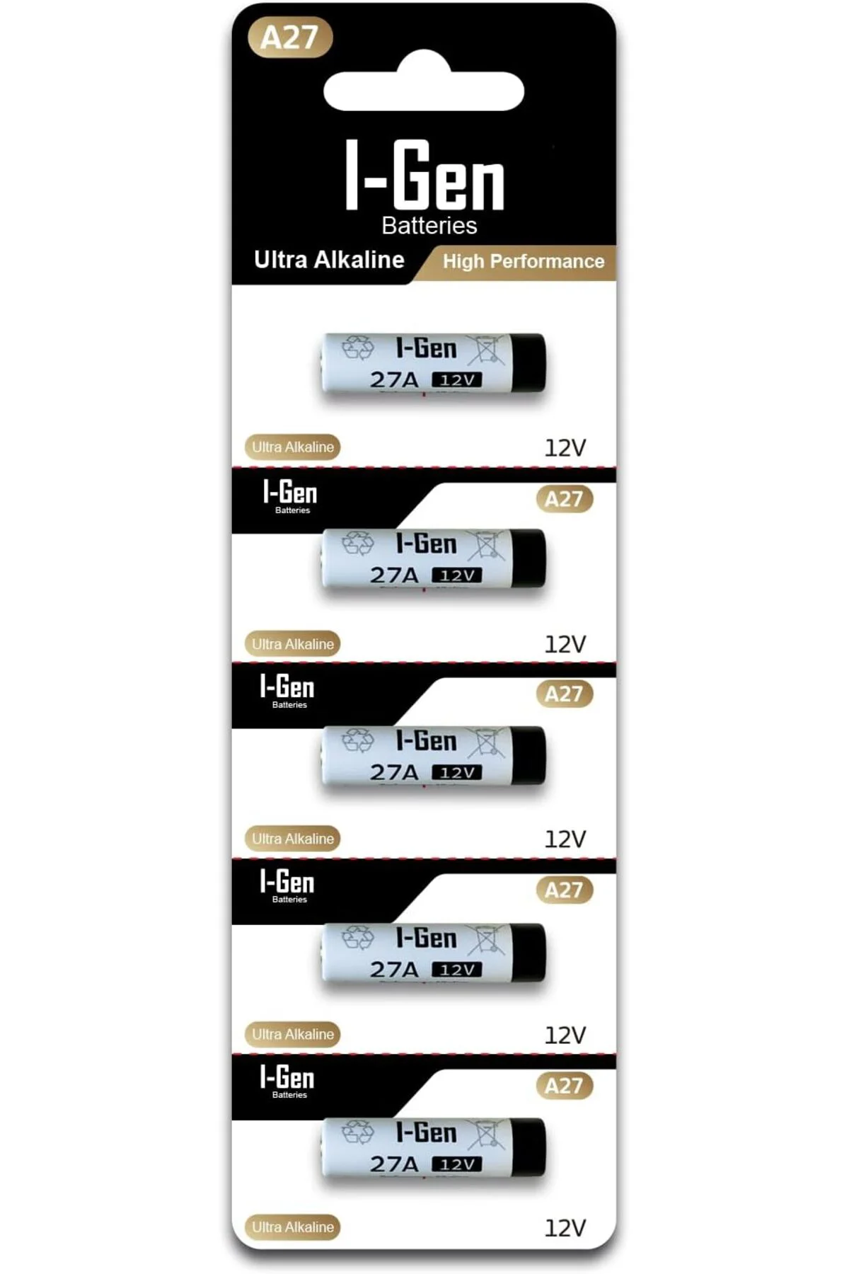 TTKTEKNOLOJİ 27A Pil 5'li Paket 12V MN27 (27A / A27 / L828) TTKTE