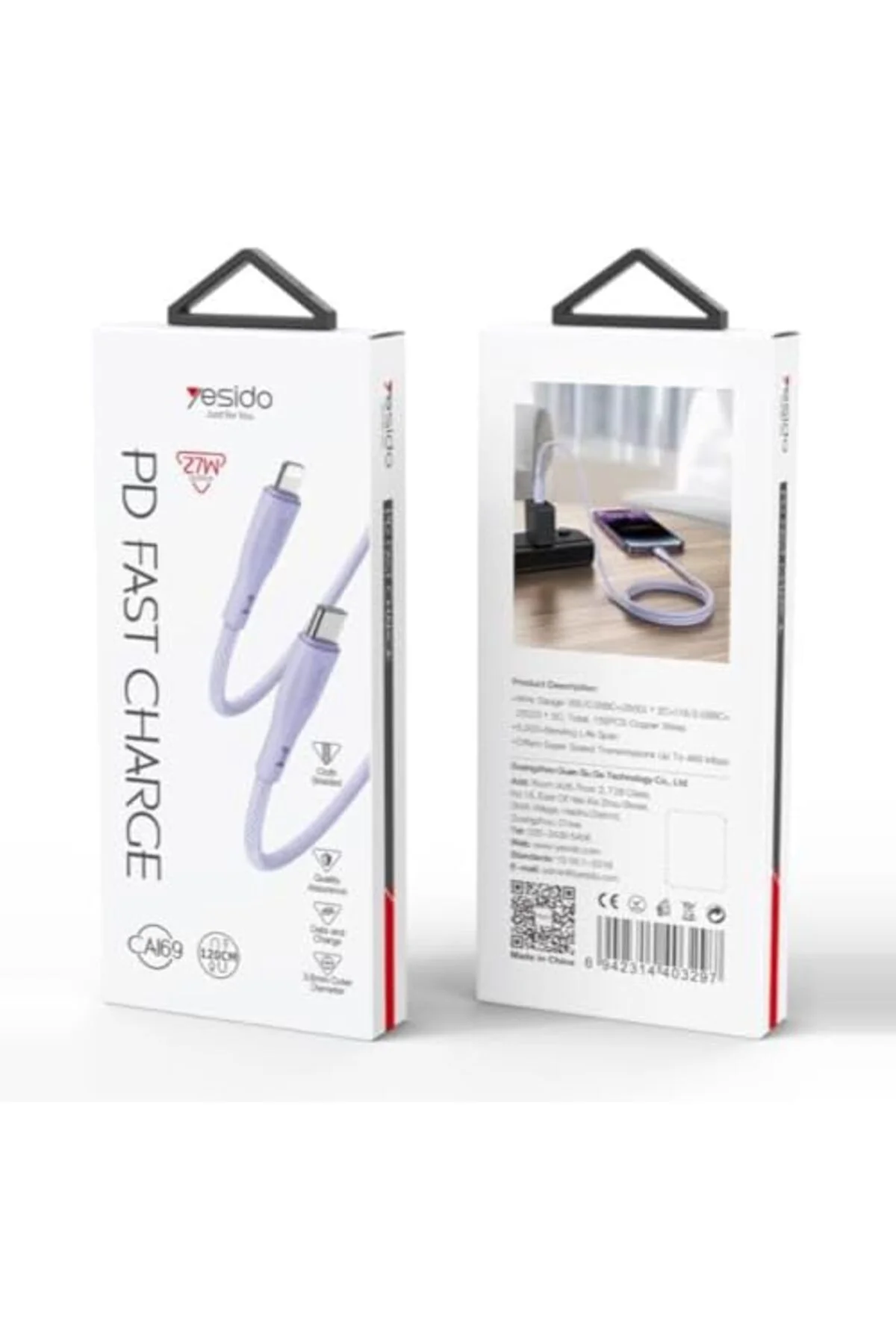 TTKTEKNOLOJİ 27W Type-C to Lightning PD Hızlı Şarj Kablosu 1.2M T