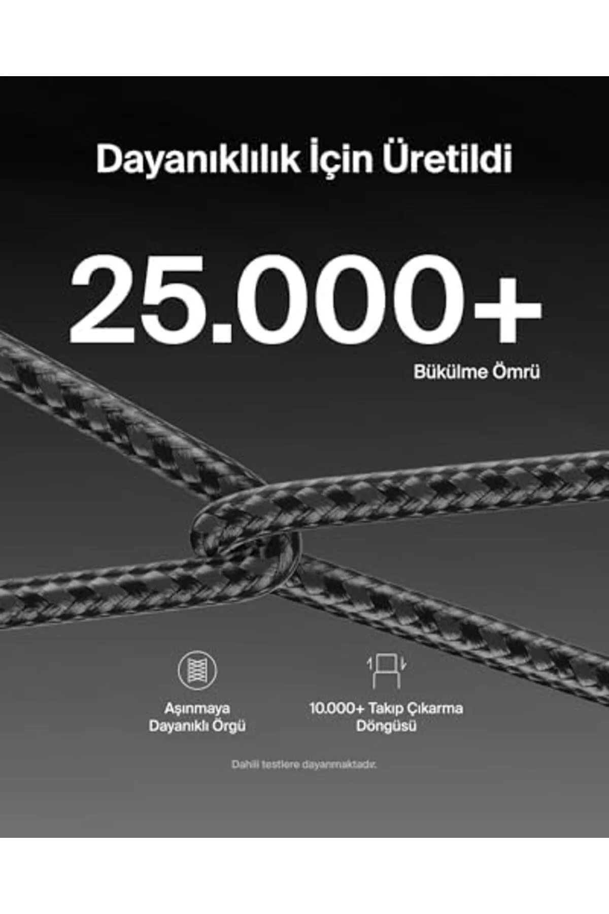 TTKTEKNOLOJİ 2'li Örgülü USB-C - USB-C Kablo, 1,5 m, 60 W – Yumuş