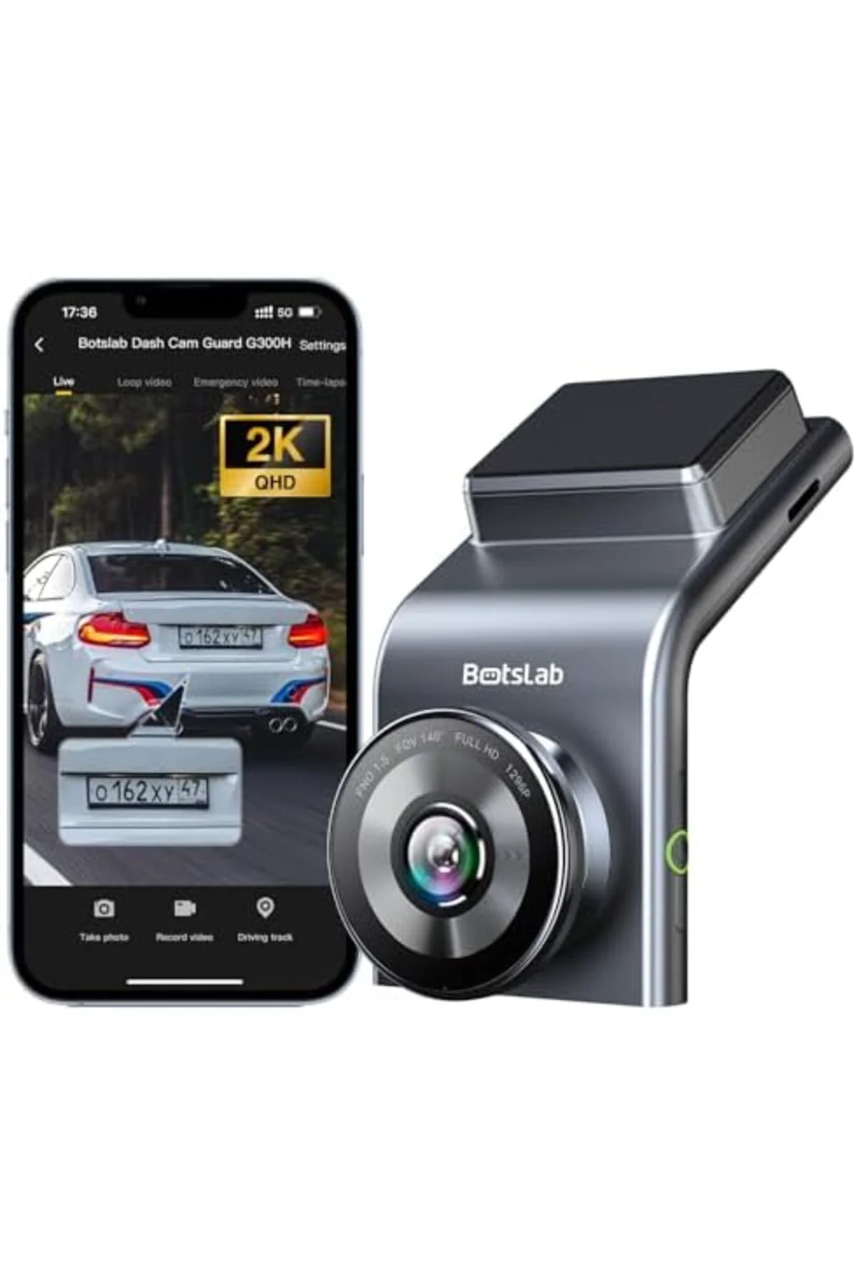 TTKTEKNOLOJİ 360 Cam G300H Pro 1296p 140° Geniş Açı Akıllı Araç İ