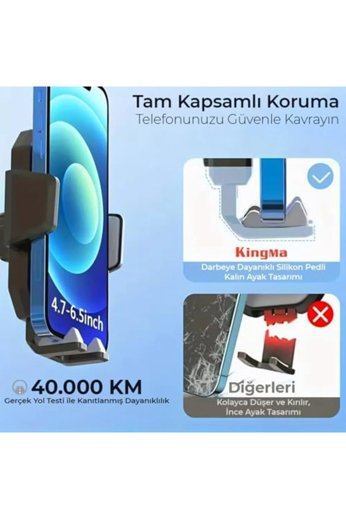 TTKTEKNOLOJİ 360° Dönebilen Vakumlu Torpido ve Cam için Araç Içi 