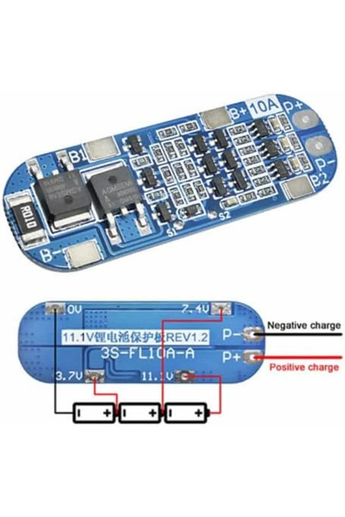 TTKTEKNOLOJİ 3S 10A BMS Lityum Li-ion Batarya Koruma Kartı 18650 TTKTEKNOLOJİ 3S 10A BMS Lityum Li-ion Batarya Koruma Kartı 18650