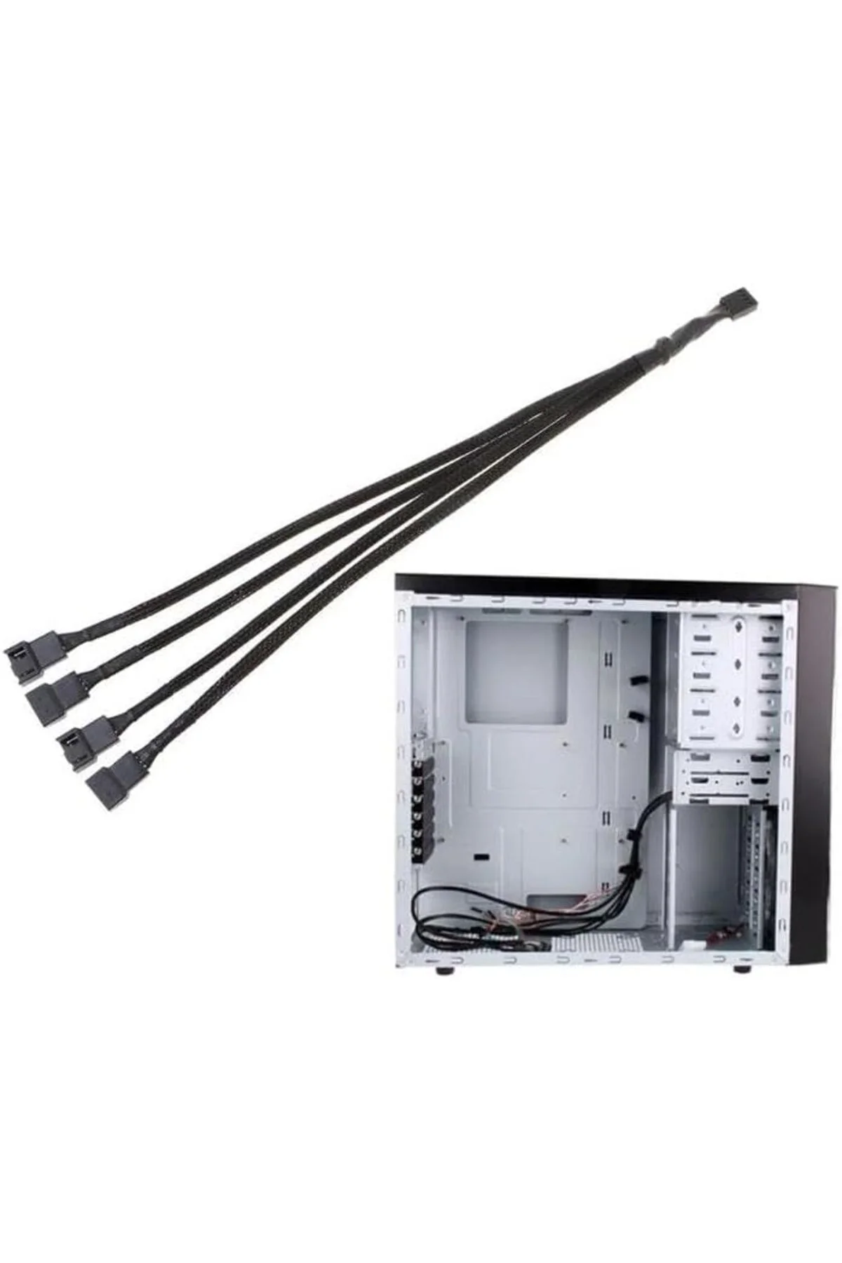 TTKTEKNOLOJİ 4 Pin Fan Çoklayıcı Y PWM Çoklayıcı Splitter Kablosu