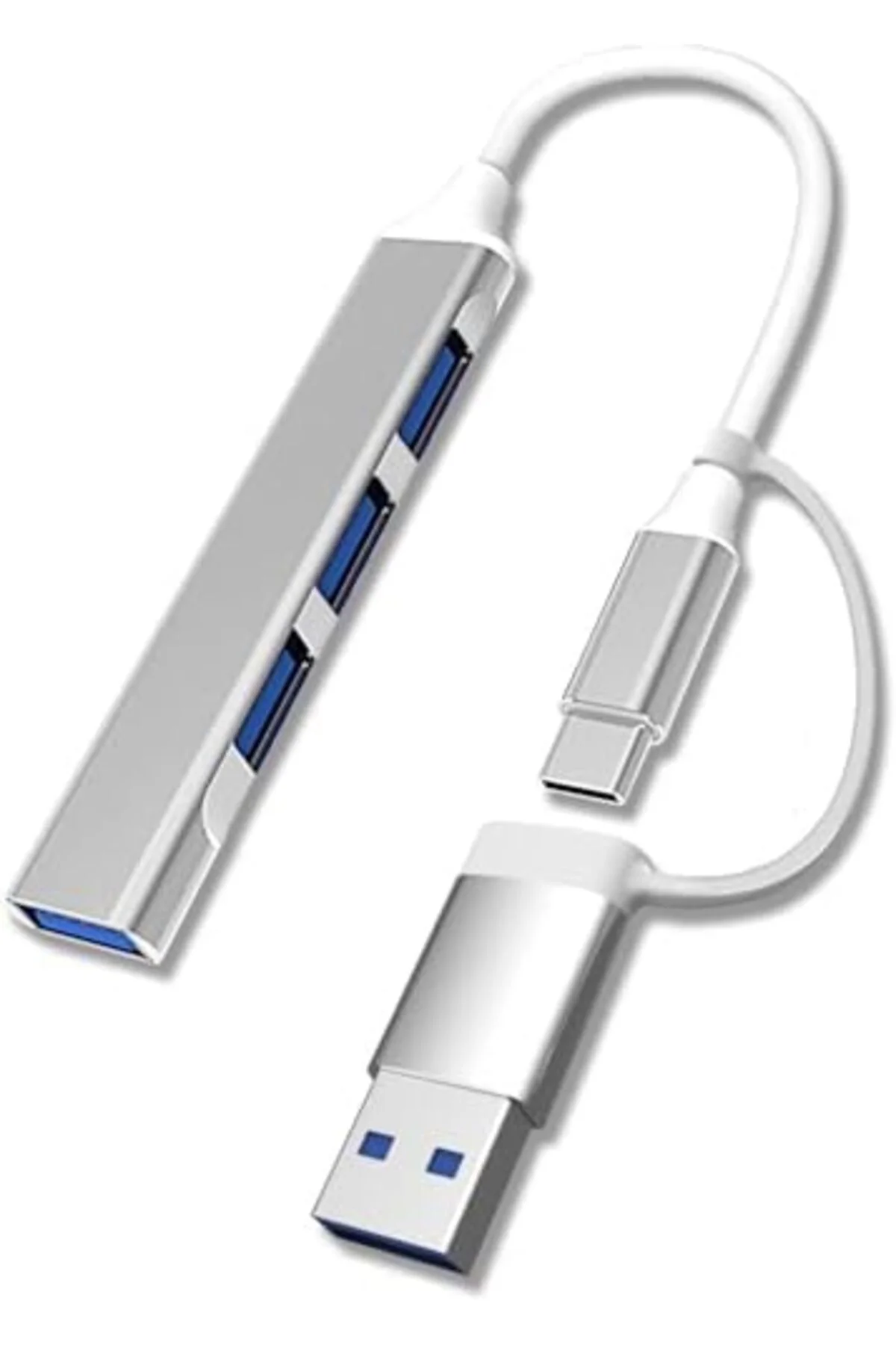 TTKTEKNOLOJİ 4 Port USB Çoklayıcı ve Type-C Adaptör – 2 in 1 Mult